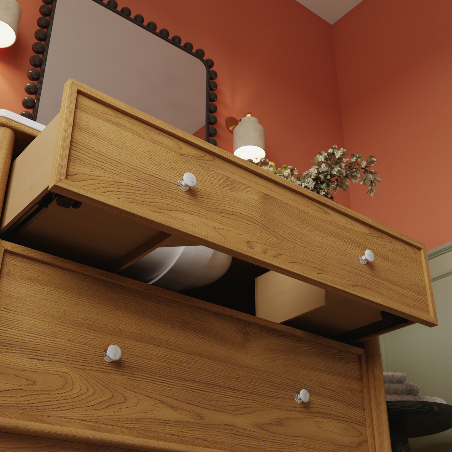 Julliette 48"W Single Sink Bathroom Vanity | Cultured Marble Top