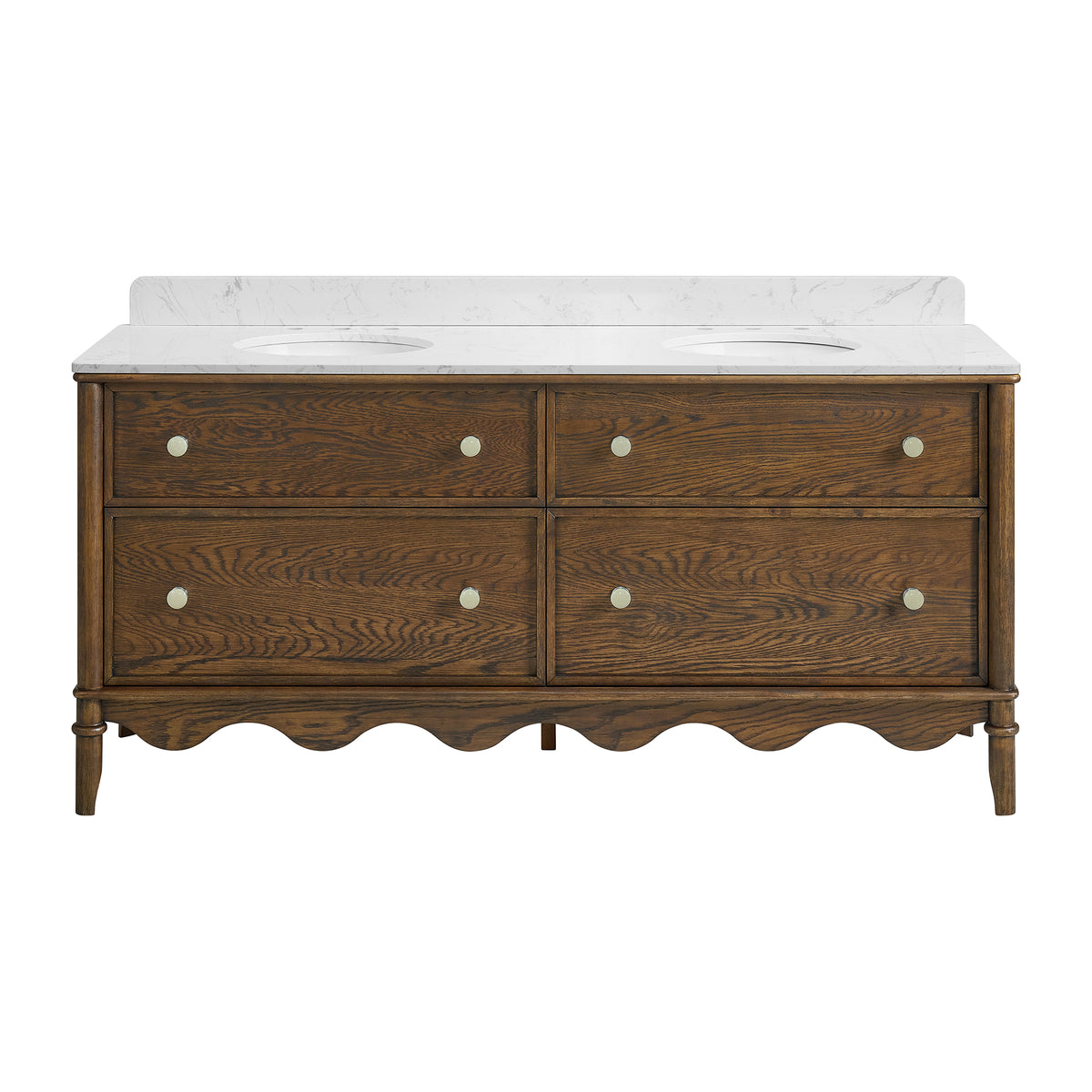 Juliette 72"W x 22"D Double Sink Bathroom Vanity with Cultured Marble Top