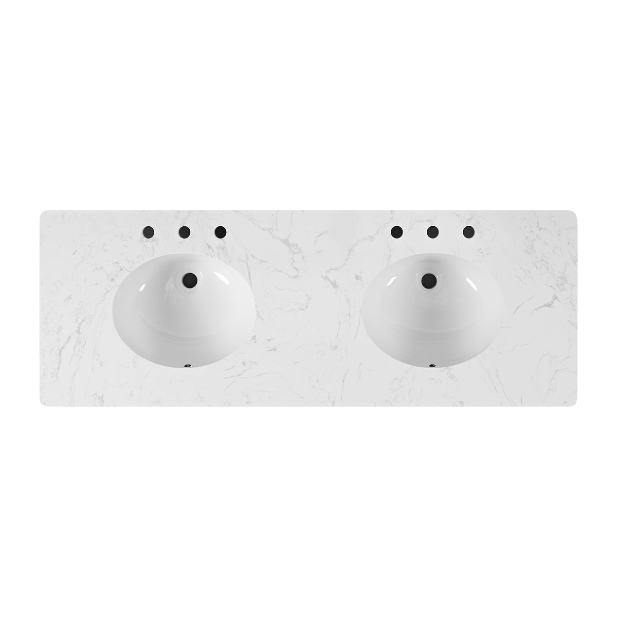 Juliette 60"W x 22"D Double Sink Bathroom Vanity with Cultured Marble Top