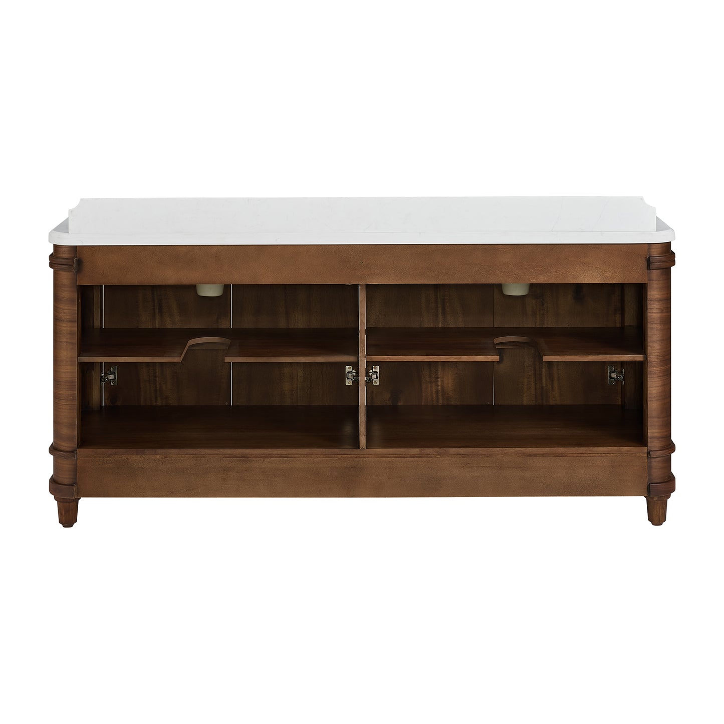 Tamara 72" Double Bathroom Vanity in Chevron Walnut and Statuario Quartz