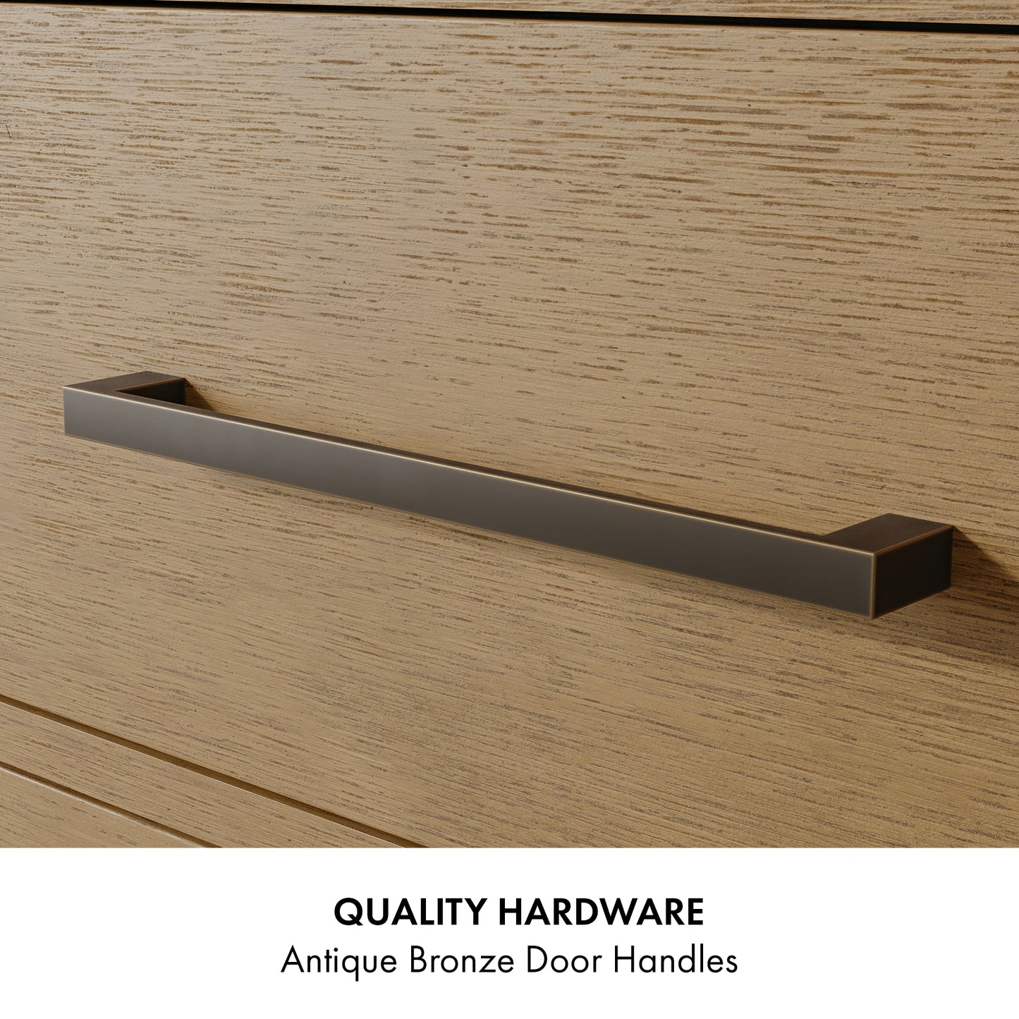 Bergen 60" Double Bathroom Vanity in Wire Brushed Oak | Calacatta Gold Quartz Countertop
