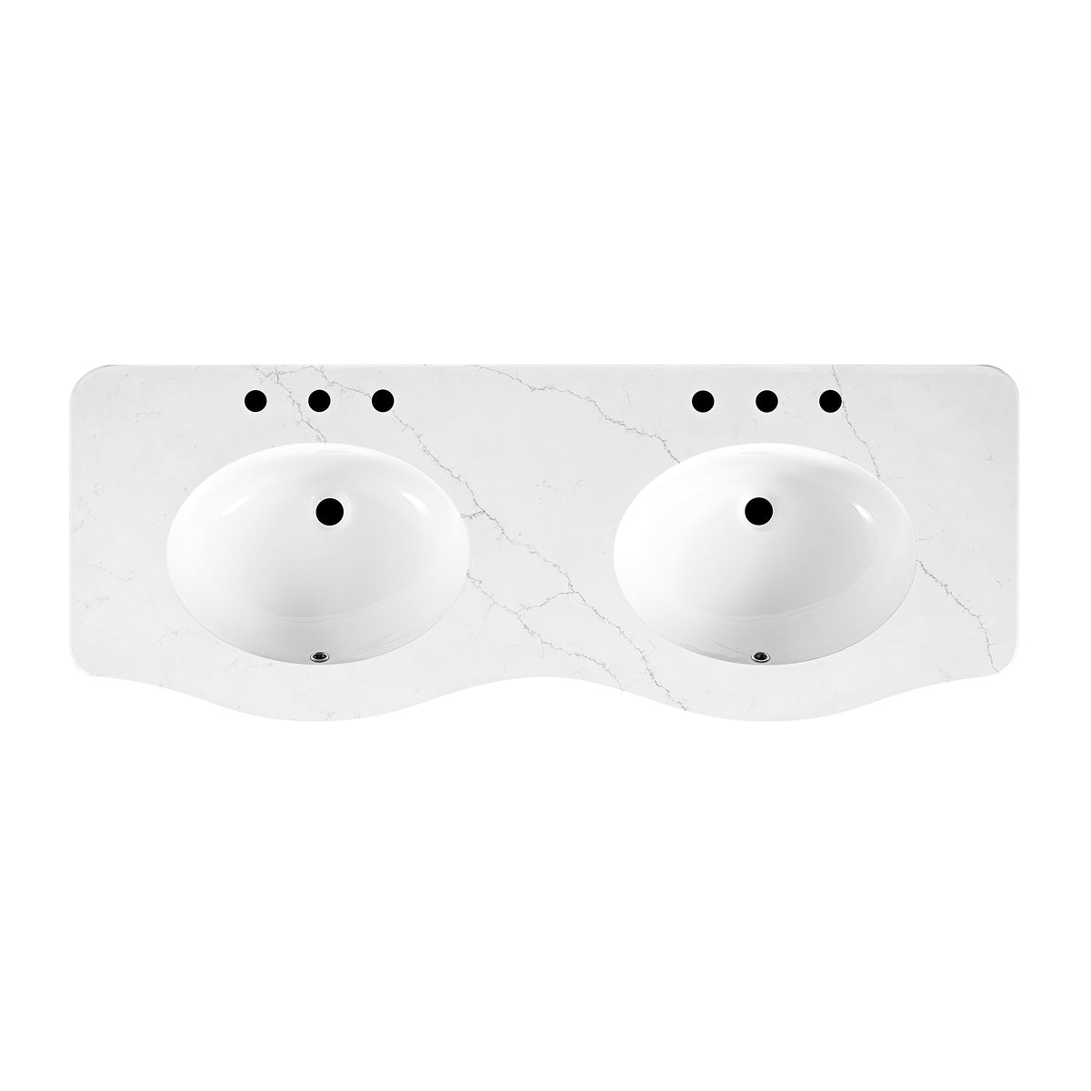 Grace 60" Bathroom Vanity with Statuario Quartz Countertop