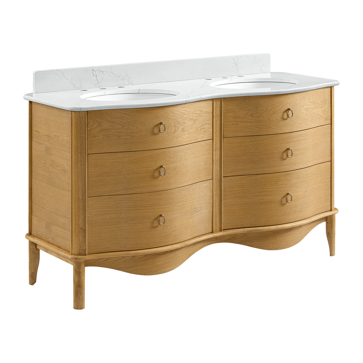 Grace 60" Bathroom Vanity with Statuario Quartz Countertop