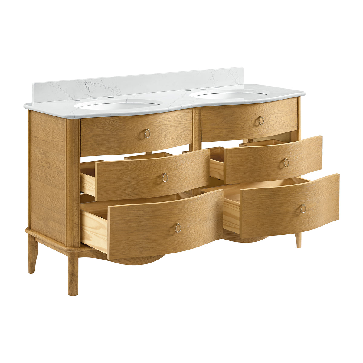 Grace 60" Bathroom Vanity with Statuario Quartz Countertop