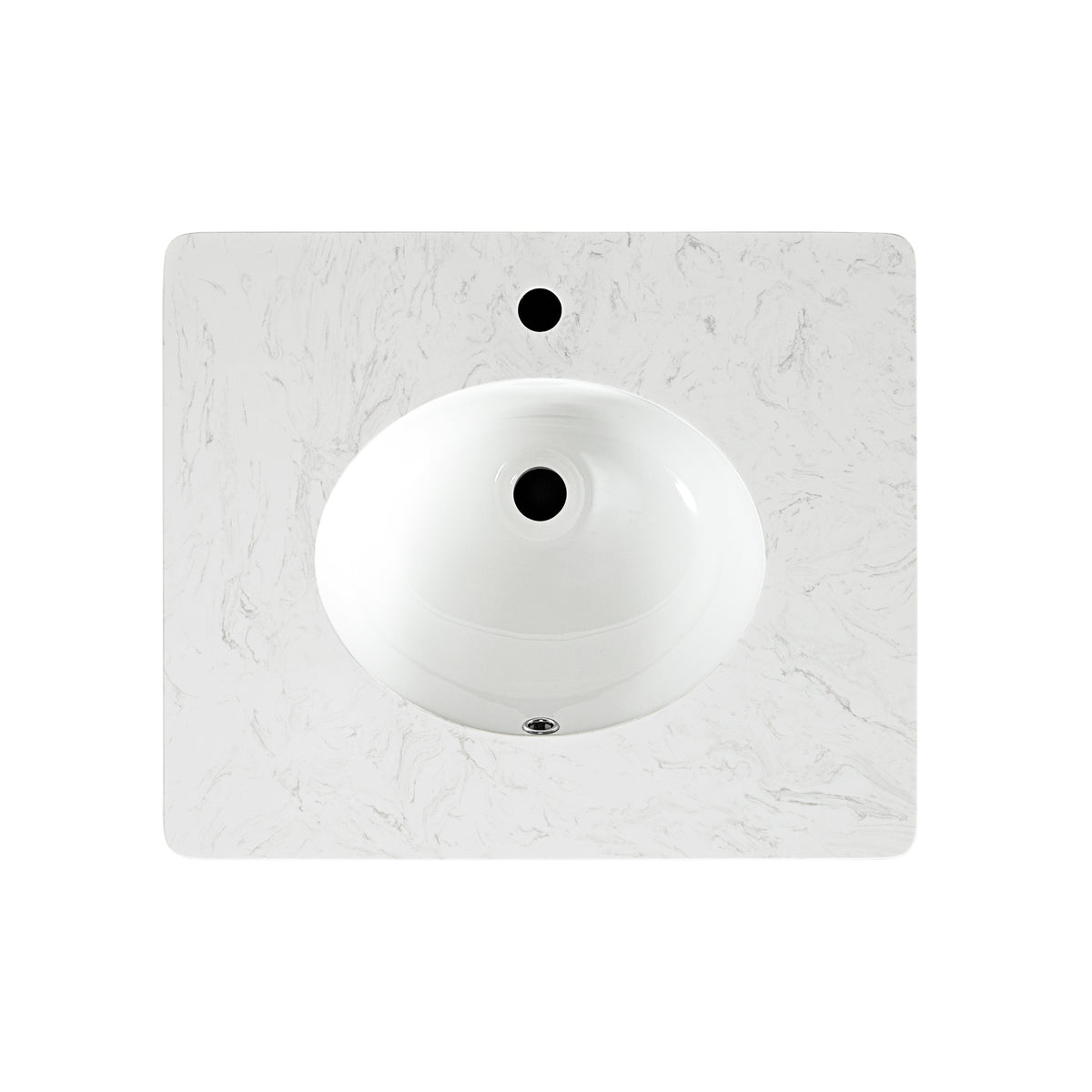 Juliette 24" Scallop Single Bathroom Vanity | Blanc White | Cultured Marble Countertop