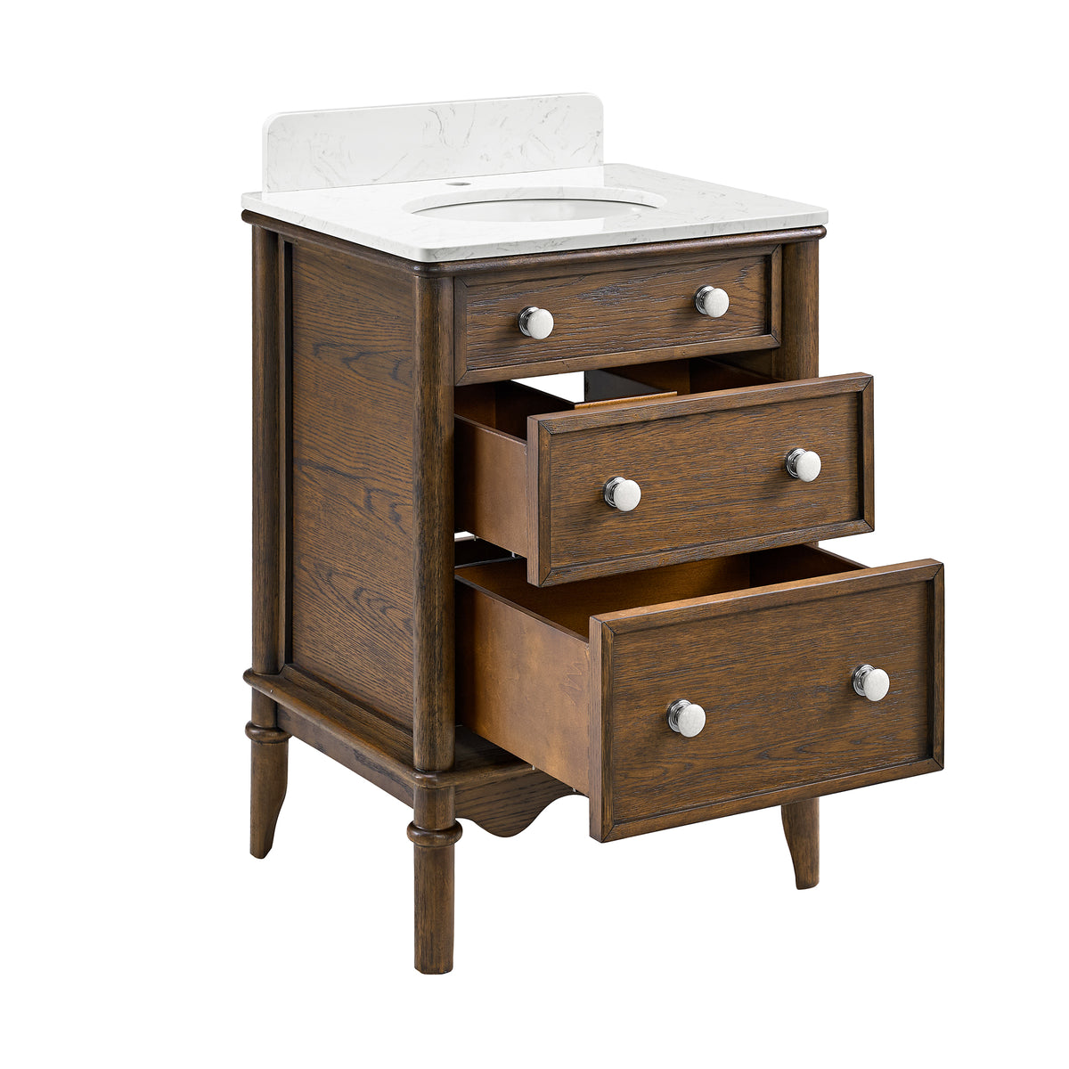 Juliette 24"W x 20"D Single Sink Bathroom Vanity with Cultured Marble Top