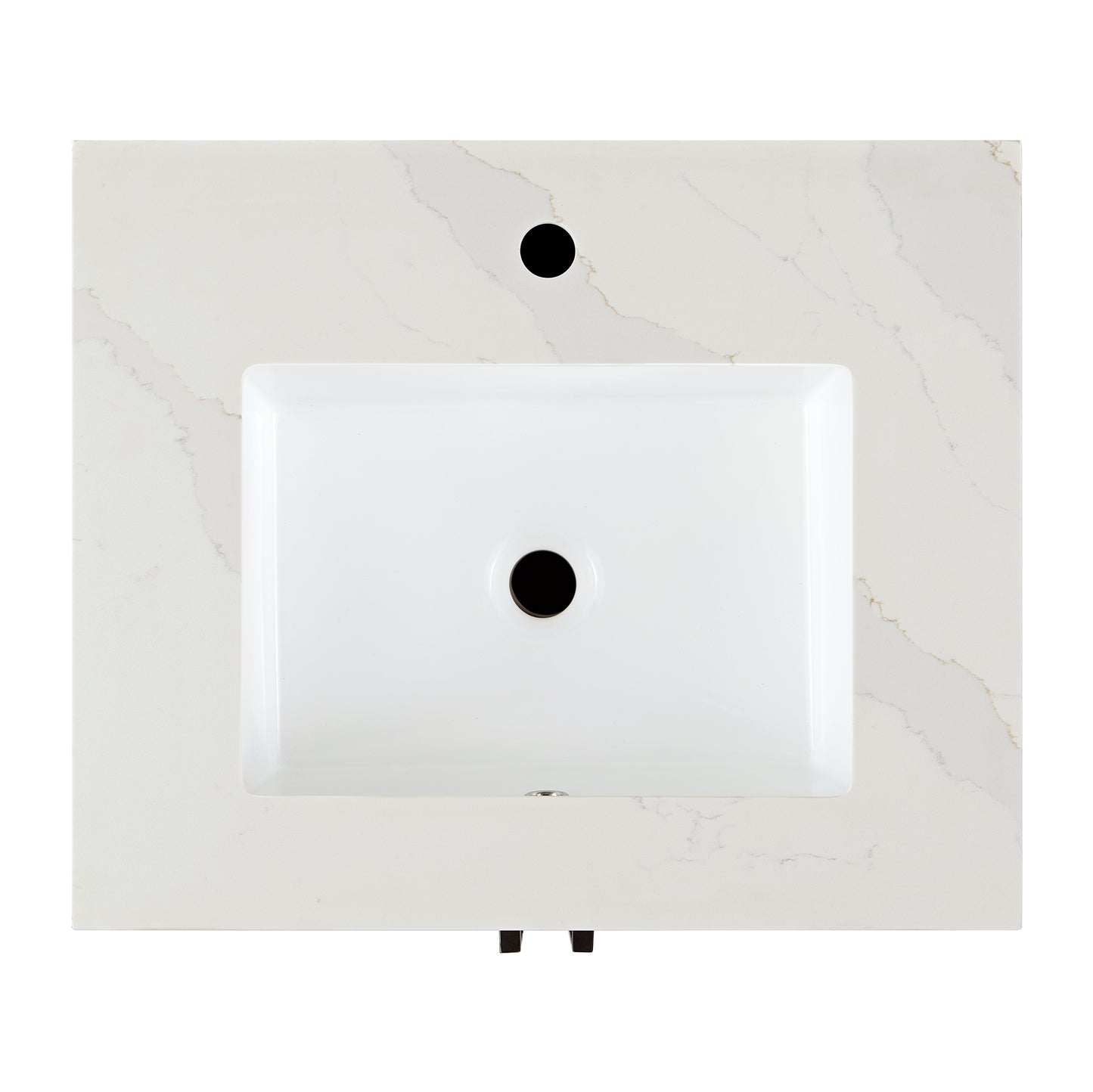 Apothecary 24W X 22D-Inch Single Bathroom Vanity With Fluted Glass Doors | Calacatta Quartz Countertop