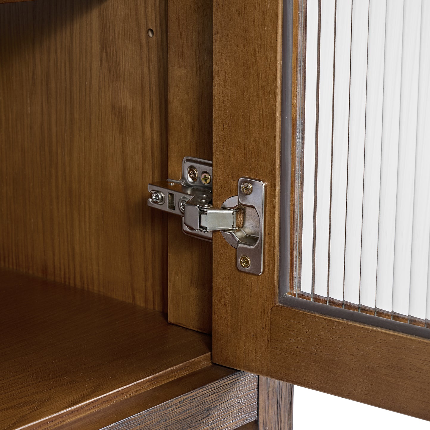 Apothecary 24W X 22D-Inch Single Bathroom Vanity With Fluted Glass Doors | Calacatta Quartz Countertop