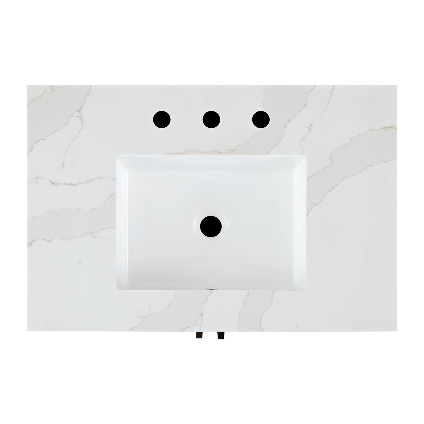 Apothecary 30W X 22D-Inch Single Bathroom Vanity With Fluted Glass Doors | Calacatta Quartz Countertop