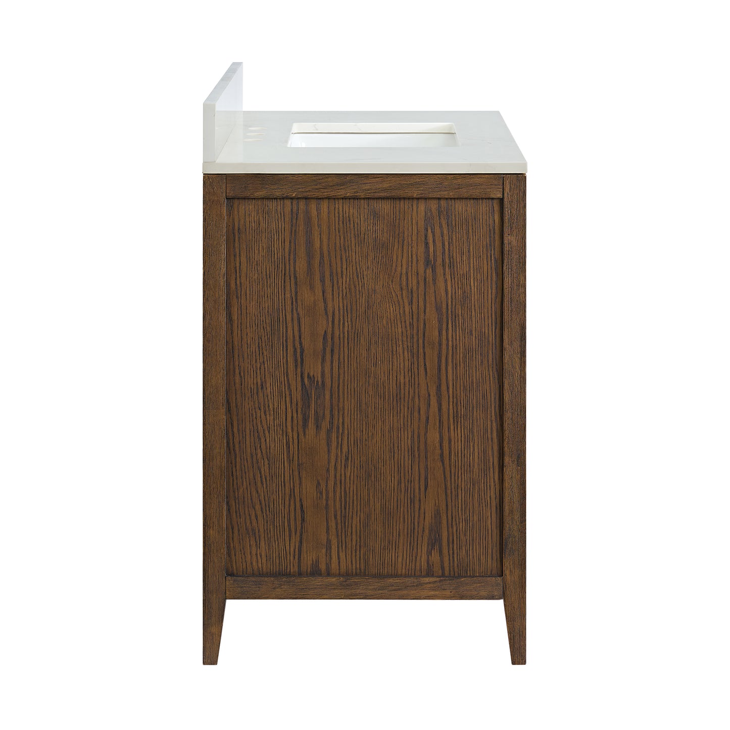 Apothecary 36W X 22D-Inch Single Bathroom Vanity With Fluted Glass Doors | Calacatta Quartz Countertop