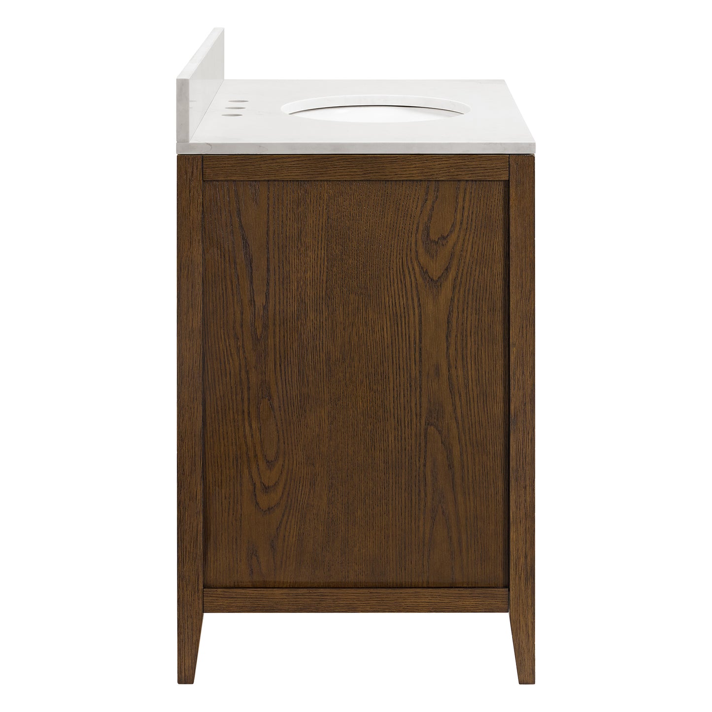 Bergen 36"W x 22"D Single Sink Bathroom Vanity | Enhanced Brown Oak | Calacatta Gold Quartz