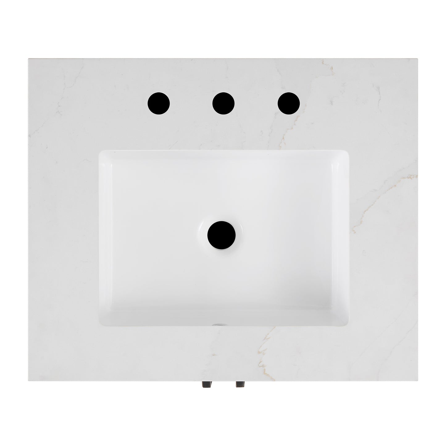 Whitney 24"W x 20"D Rattan Single Bathroom Vanity | Calacatta Gold Quartz Countertop