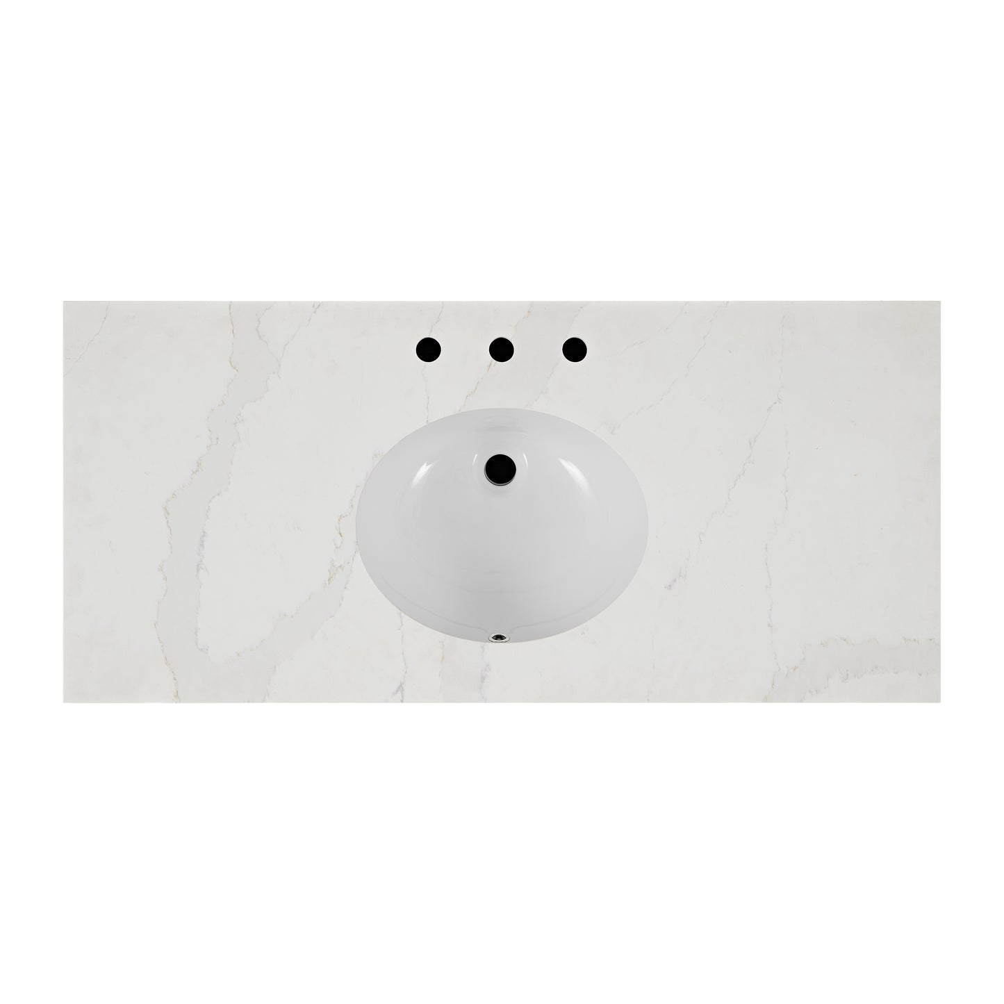 Bergen 48" Double Bathroom Vanity in Enhanced Brown Oak | Calacatta Gold Quartz Countertop