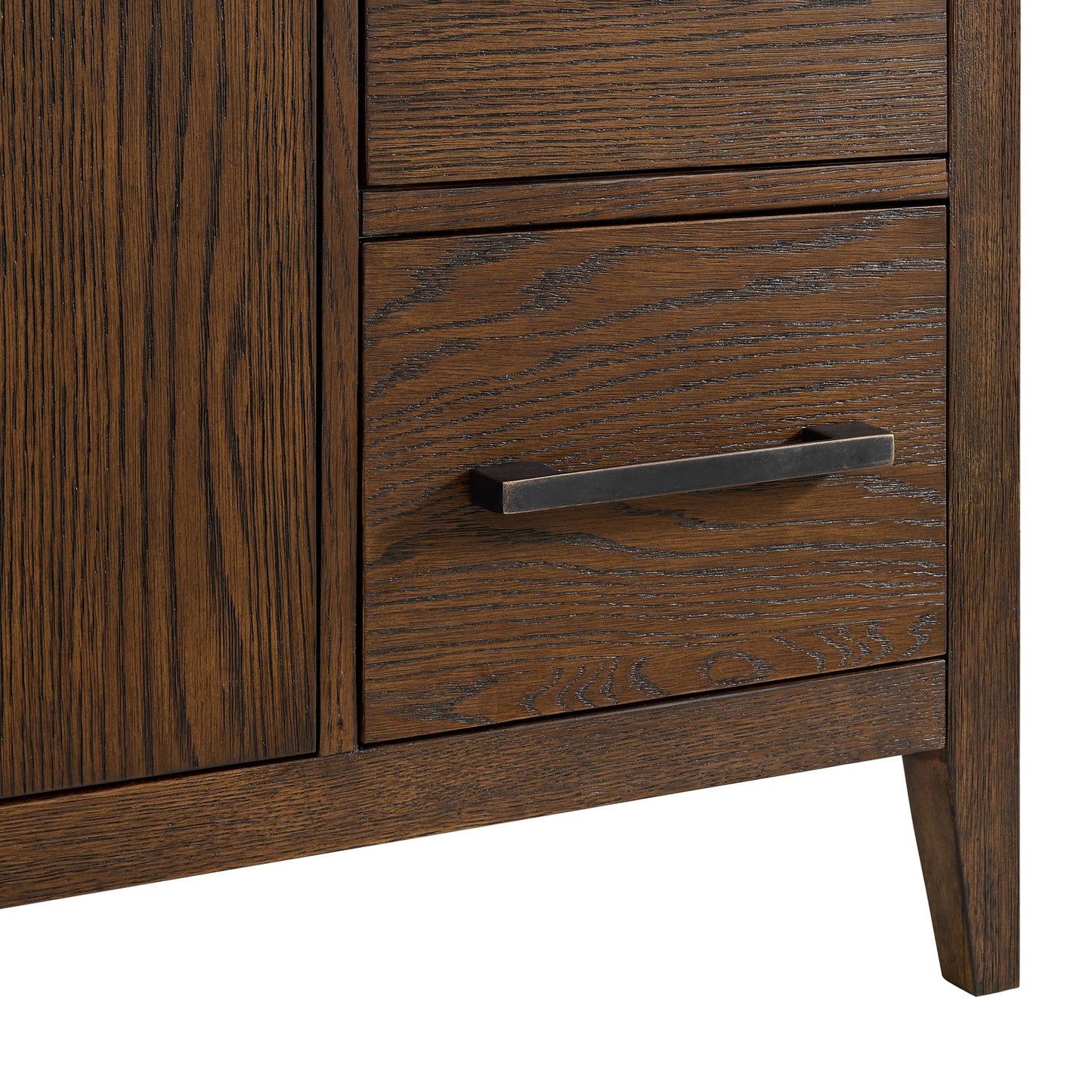 Bergen 48" Double Bathroom Vanity in Enhanced Brown Oak | Calacatta Gold Quartz Countertop