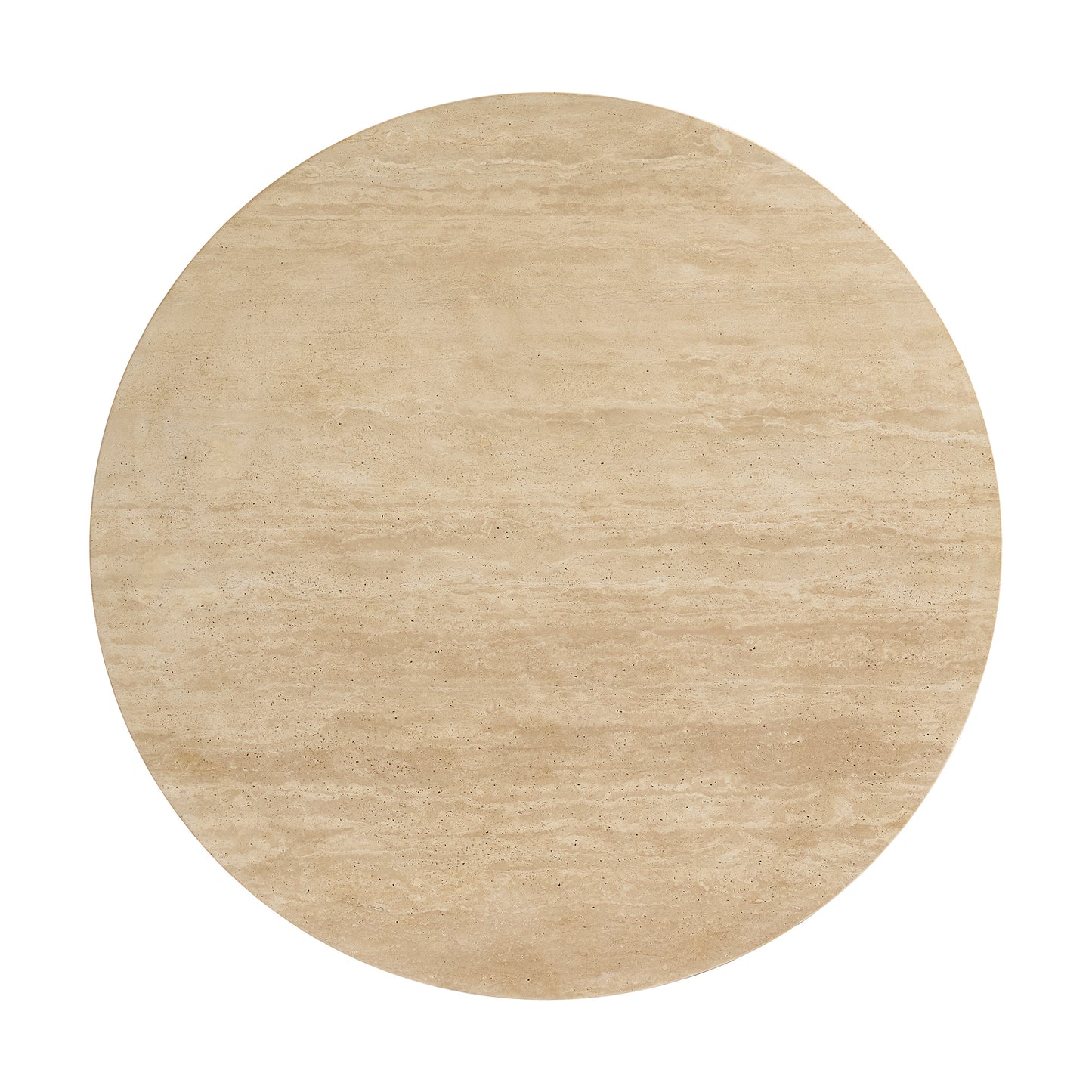 Aster 36" Round Reeded Coffee Table | Travertine Top