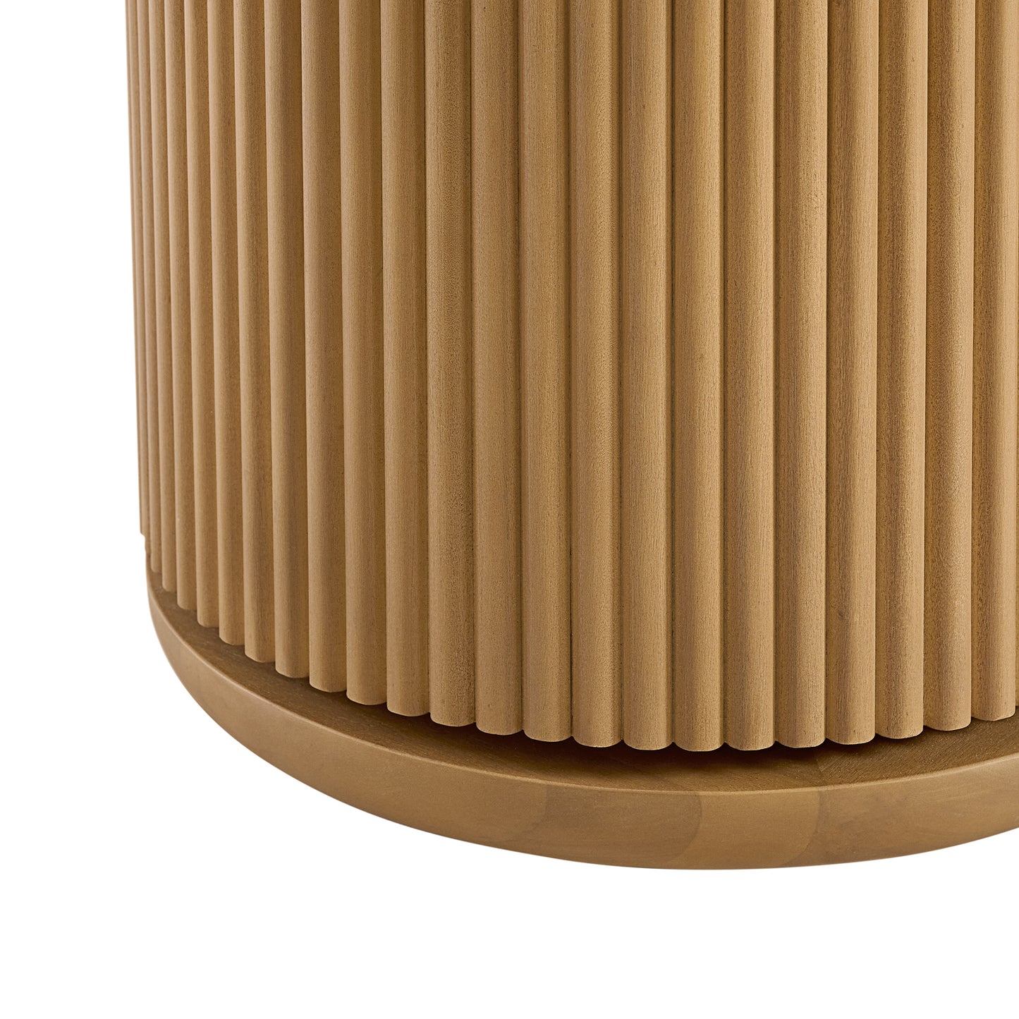 Aster 16" Reeded Side Table | Travertine Top