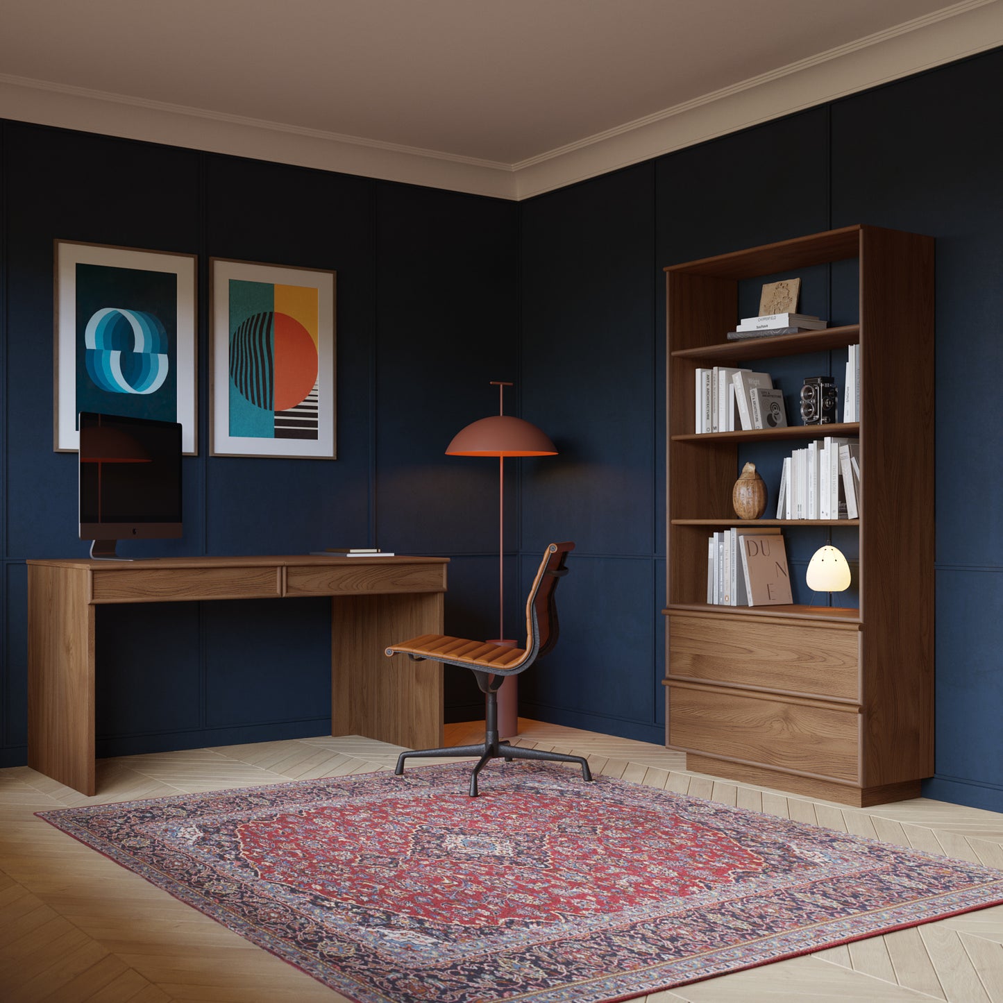 Cooper 55" Natural Walnut Writing Desk