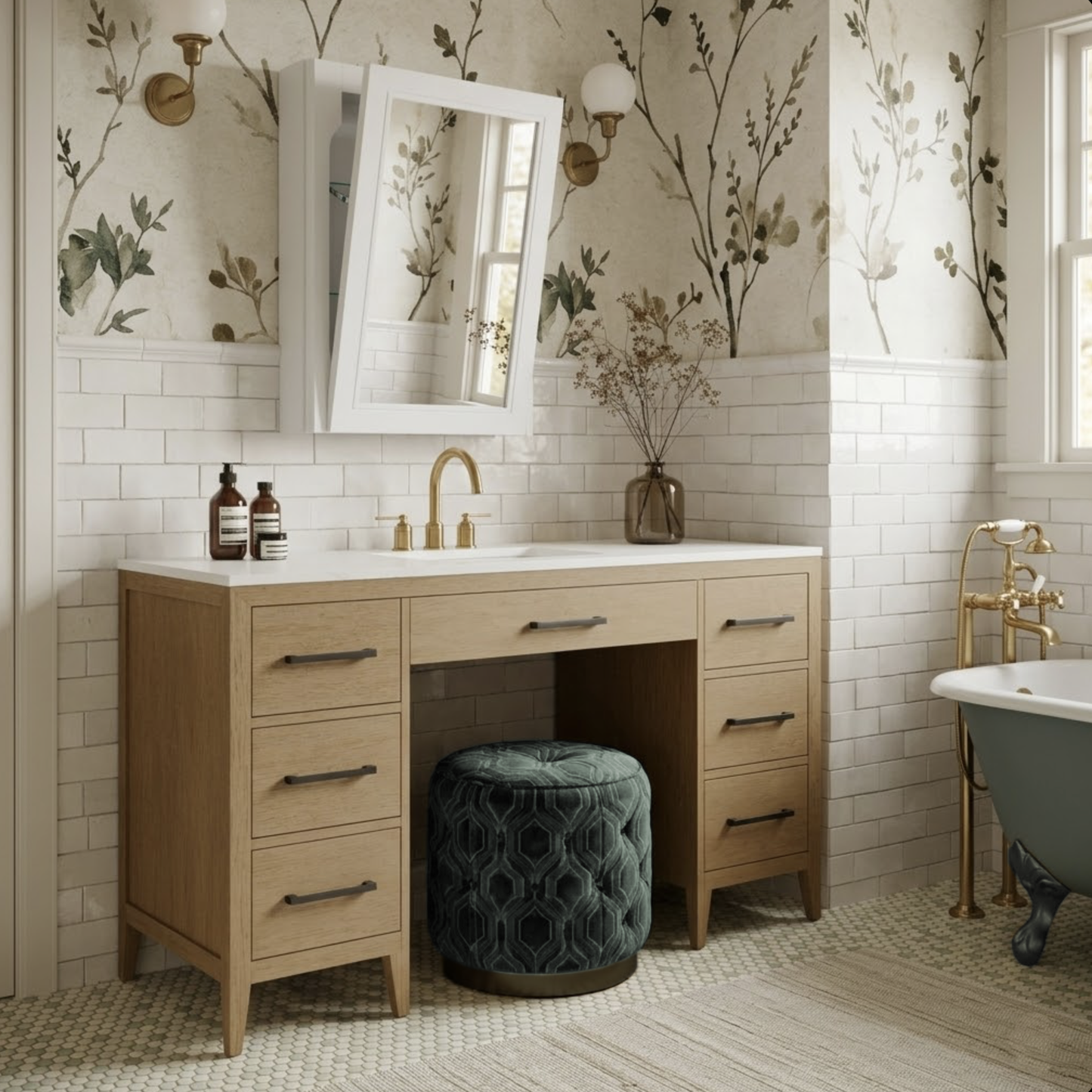 Cameron 20-inch ADA Tilt Mirror Medicine Cabinet in White Painted Wood