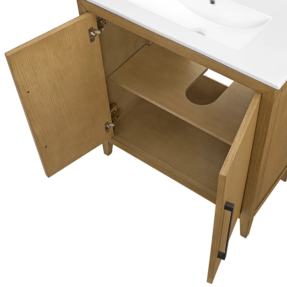 Bergen 30" Single Bathroom Vanity | White Porcelain Countertop