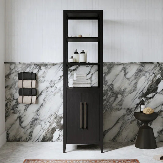Bergen 72" H Linen Cabinet in Dark Weathered Oak