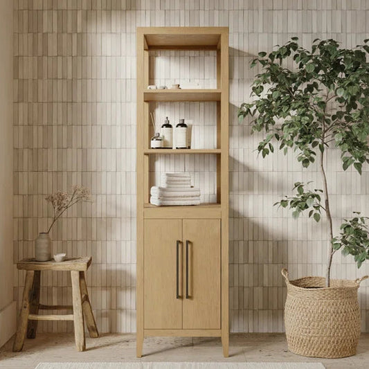 Bergen 72" H Linen Cabinet in Wire Brushed Oak
