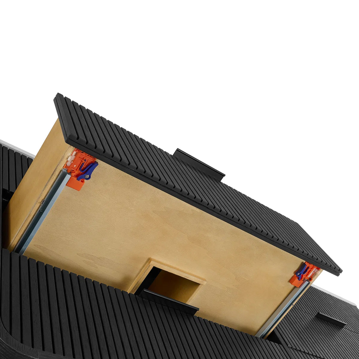 Bern 60" Reeded Black Oak Double Sink Bathroom Vanity | Engineered Marble Countertop