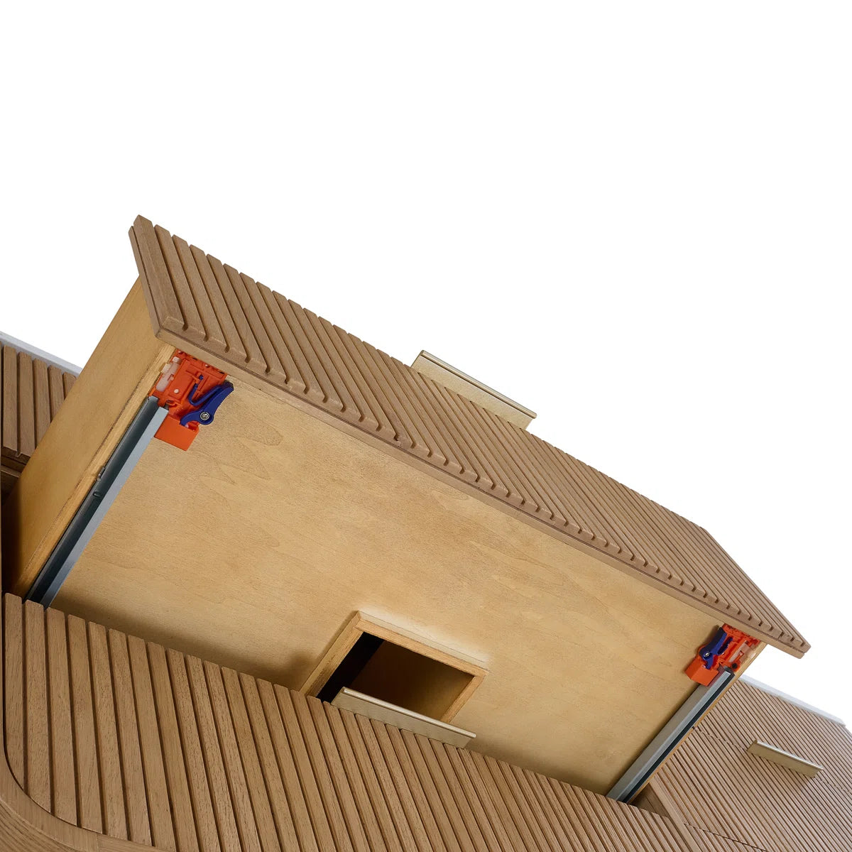 Bern 60" Reeded Oak Double Sink Bathroom Vanity | Engineered Marble Countertop