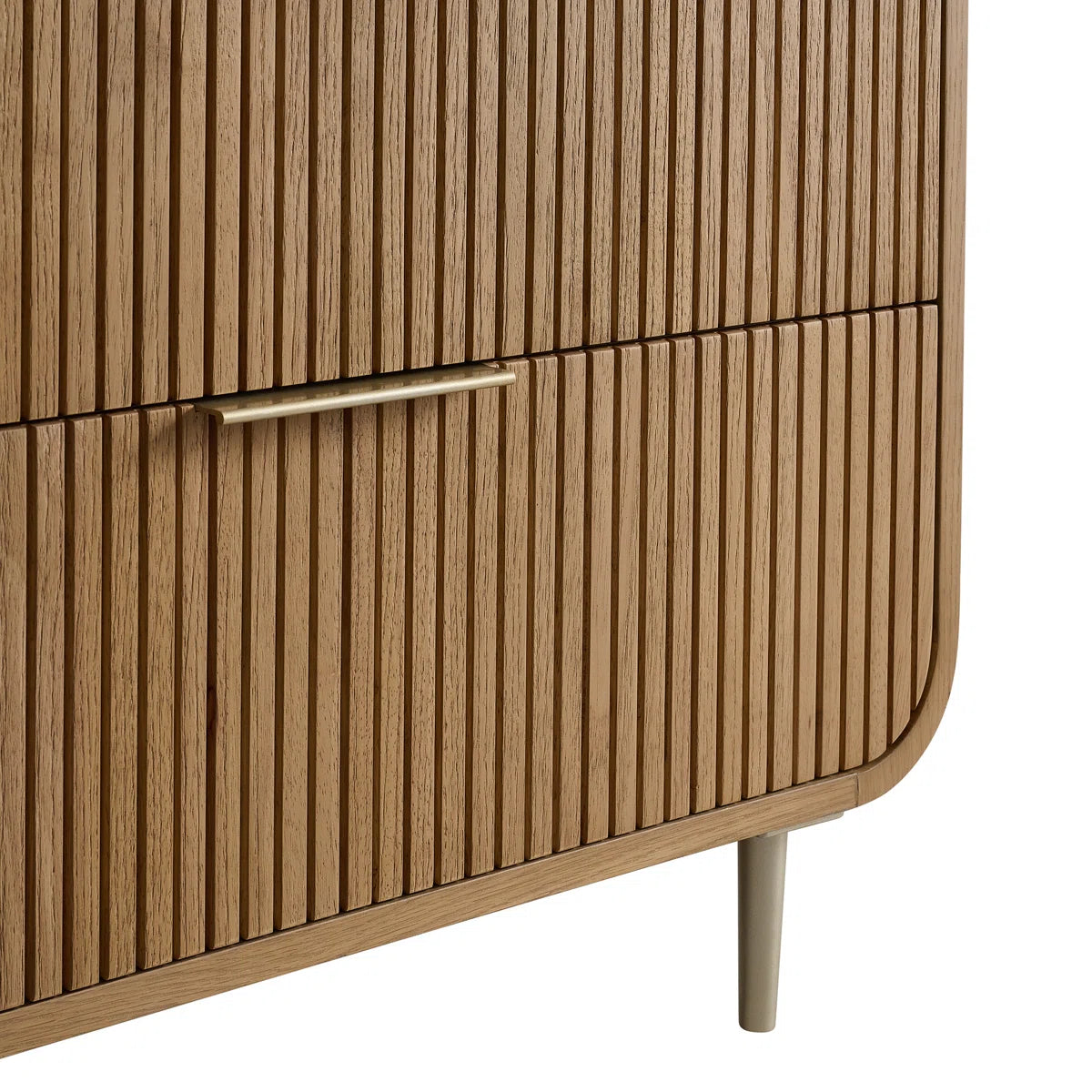 Bern 60" Reeded Oak Double Sink Bathroom Vanity | Engineered Marble Countertop