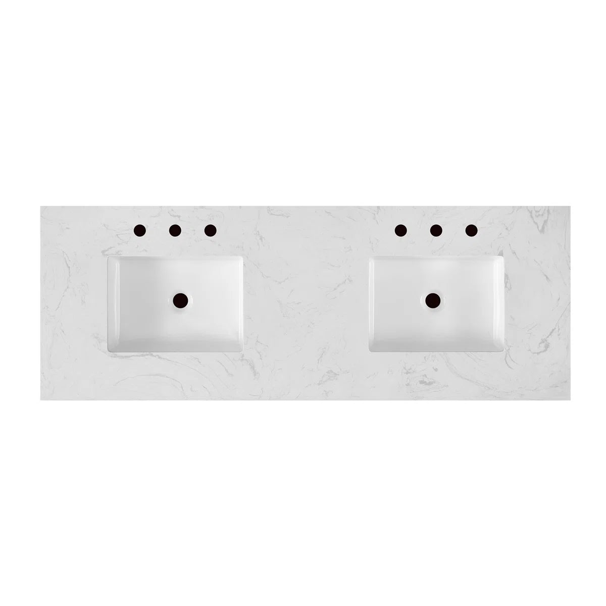 Bern 60" Reeded Oak Double Sink Bathroom Vanity | Engineered Marble Countertop