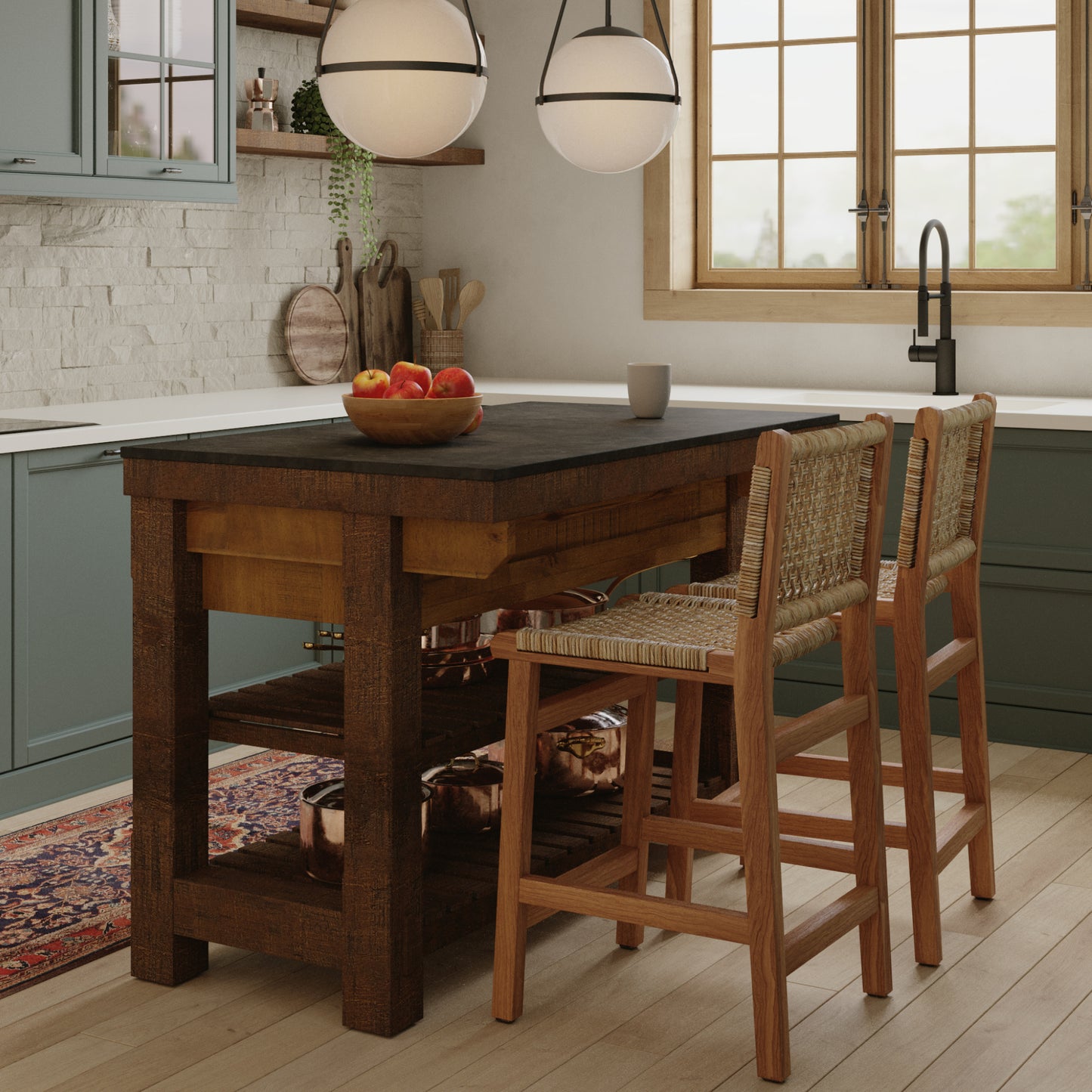 Bromley 54" Kitchen Island | Quartz Countertop