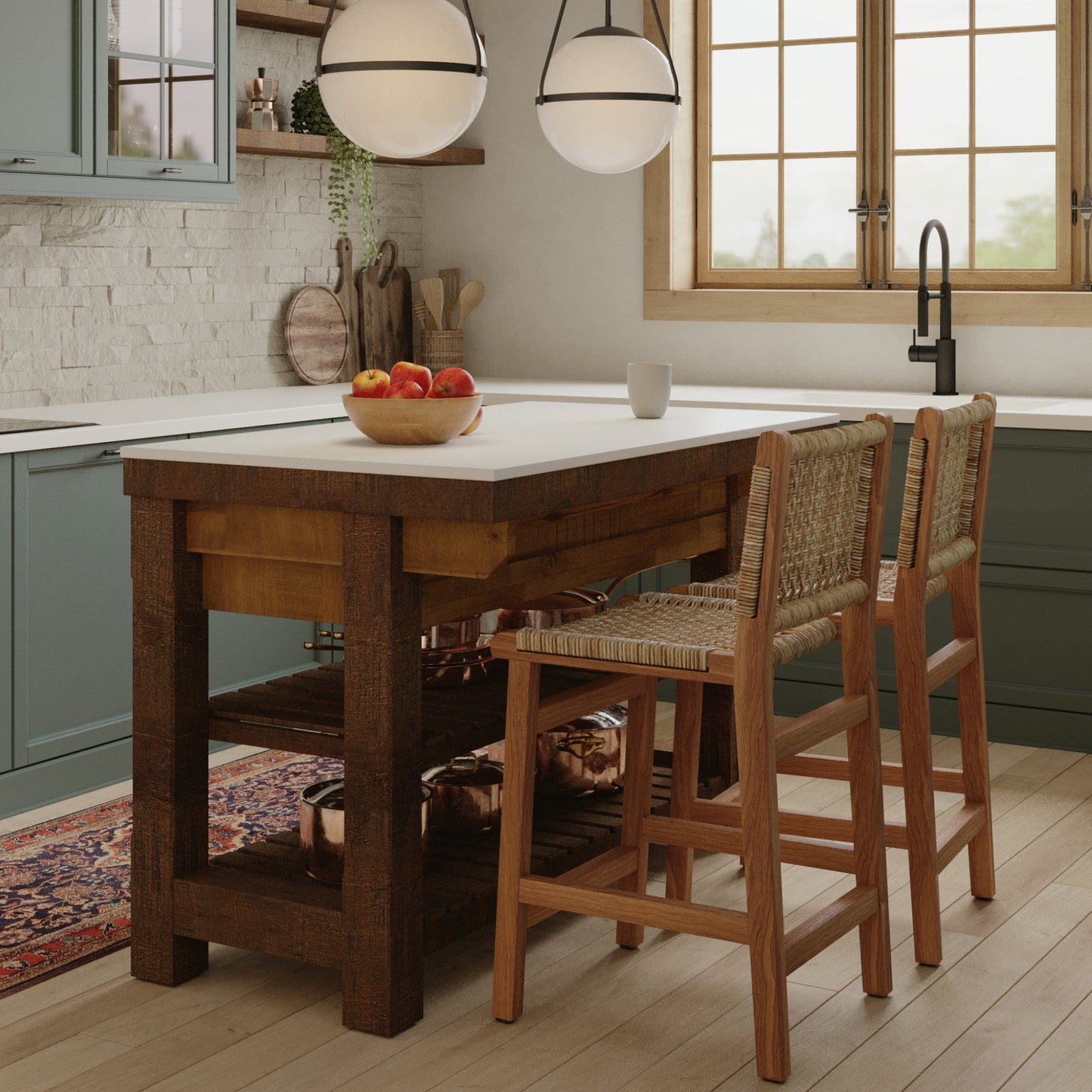 Bromley 54" Kitchen Island | Quartz Countertop