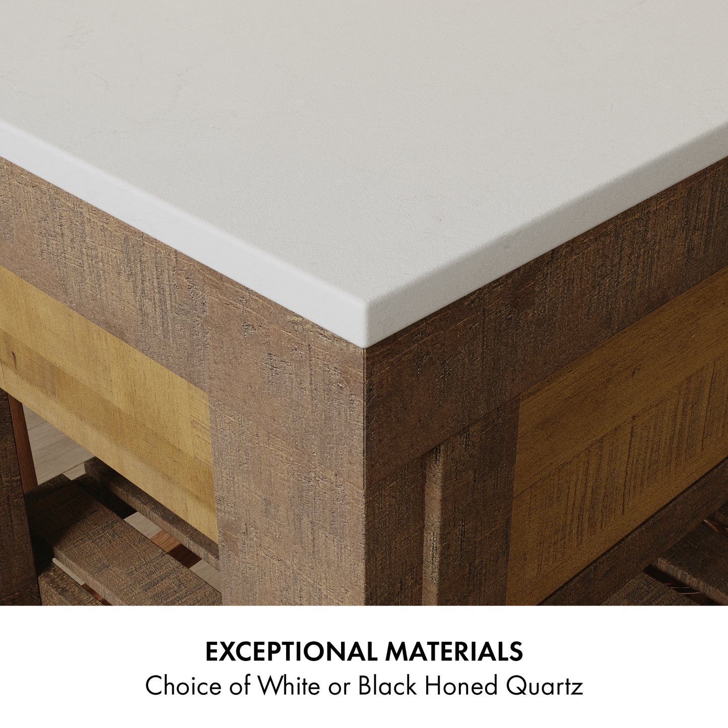 Bromley 54" Kitchen Island | Quartz Countertop