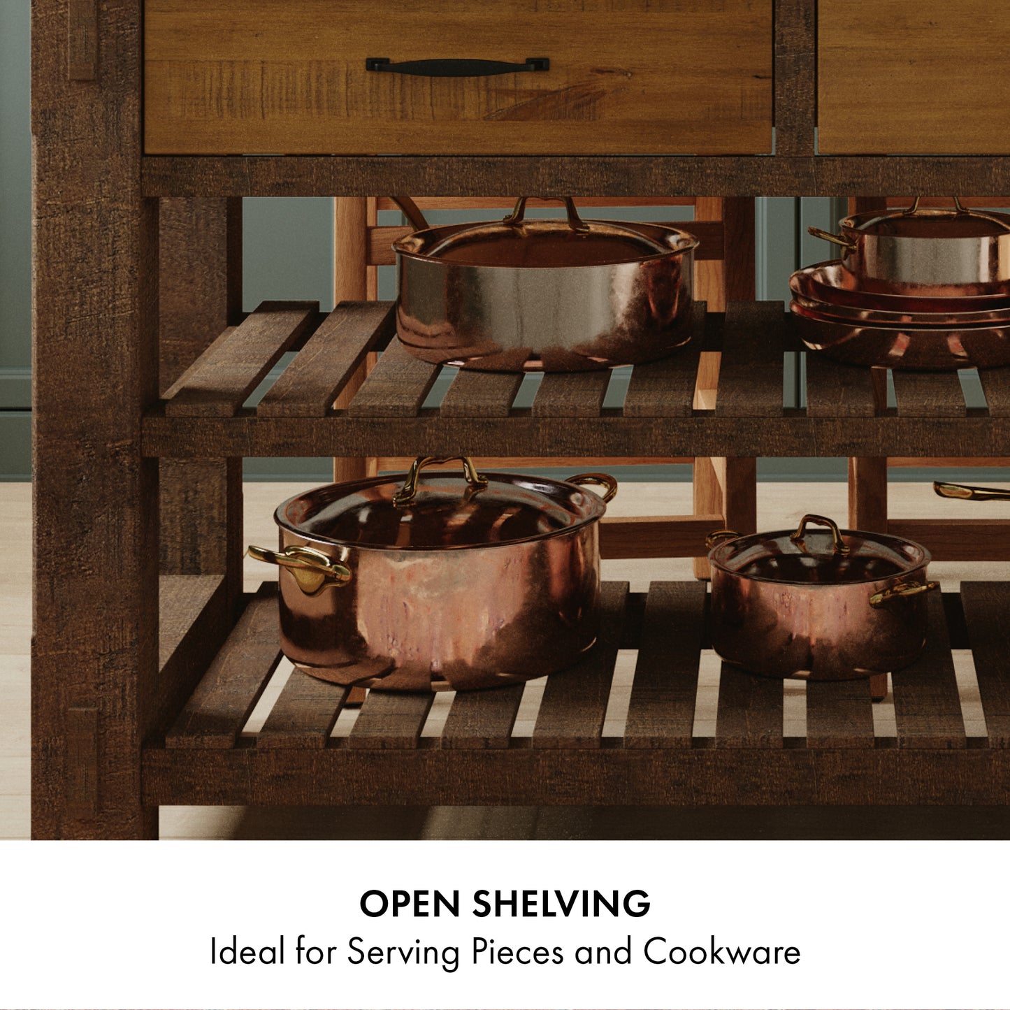 Bromley 54" Kitchen Island | Quartz Countertop