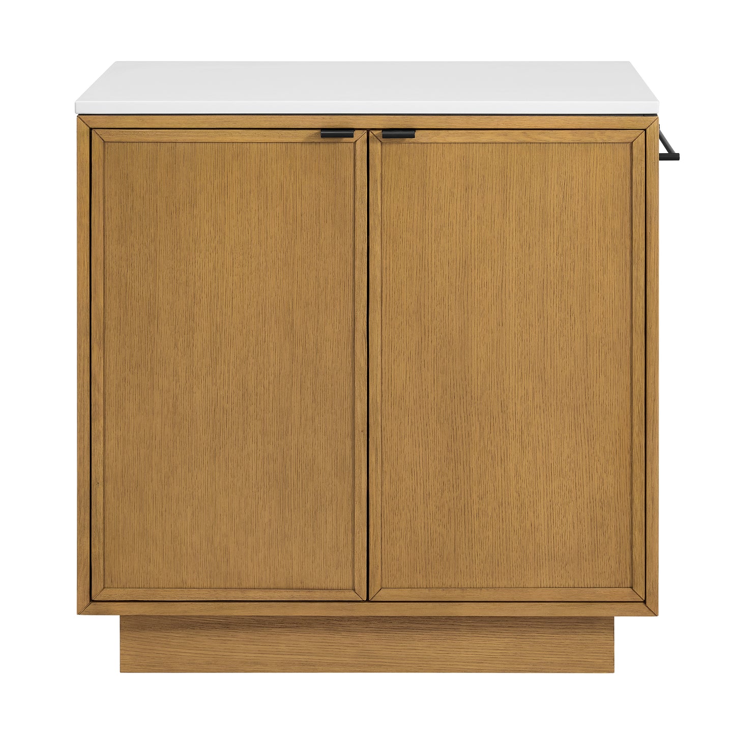 Brookline 36" Kitchen Island in Oak | White Quartz Countertop