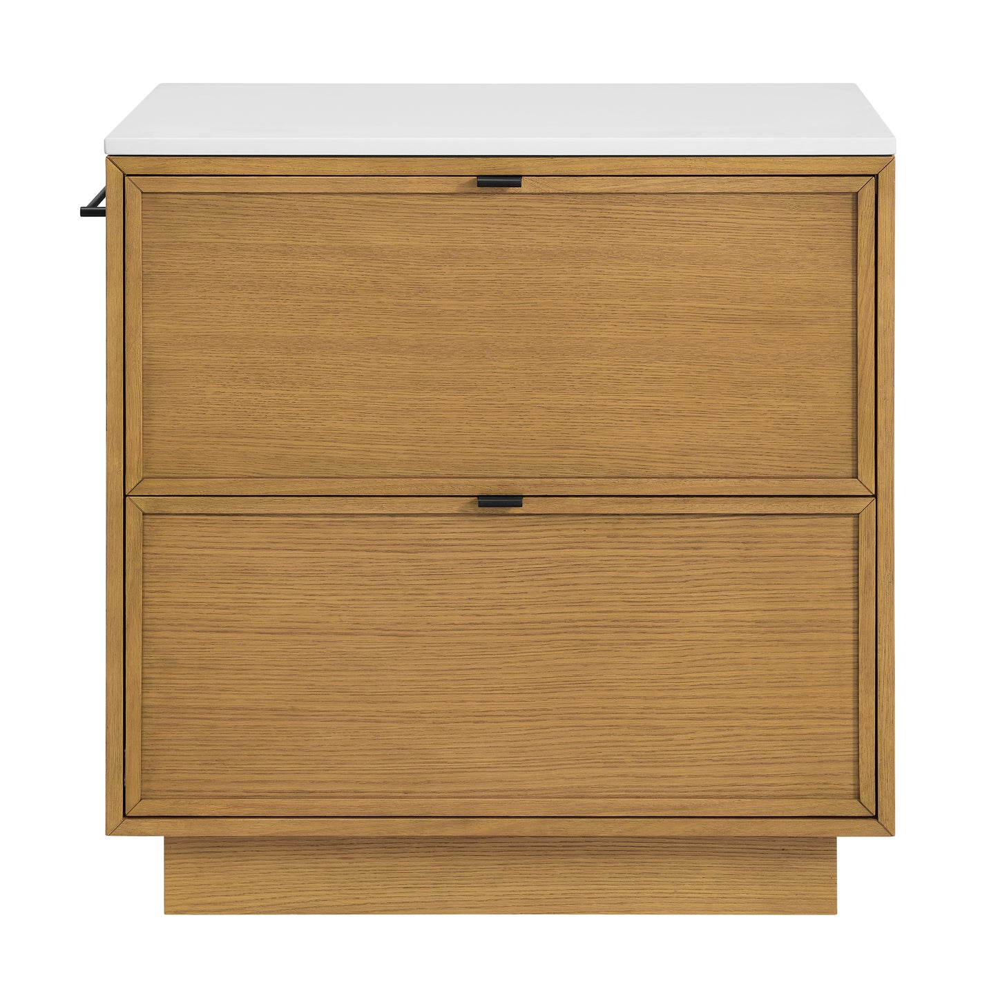 Brookline 36" Kitchen Island in Oak | White Quartz Countertop