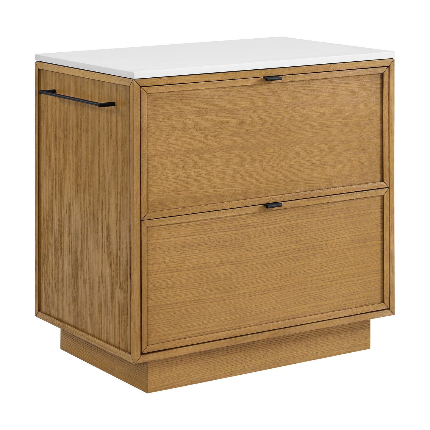 Brookline 36" Kitchen Island in Oak | White Quartz Countertop