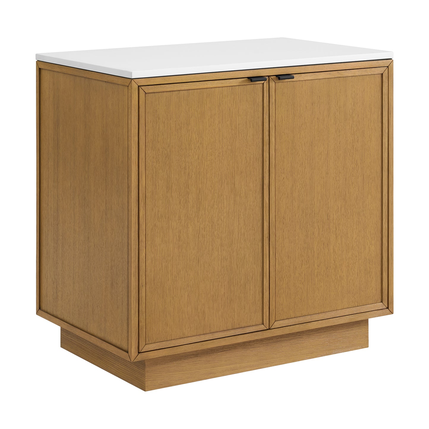 Brookline 36" Kitchen Island in Oak | White Quartz Countertop