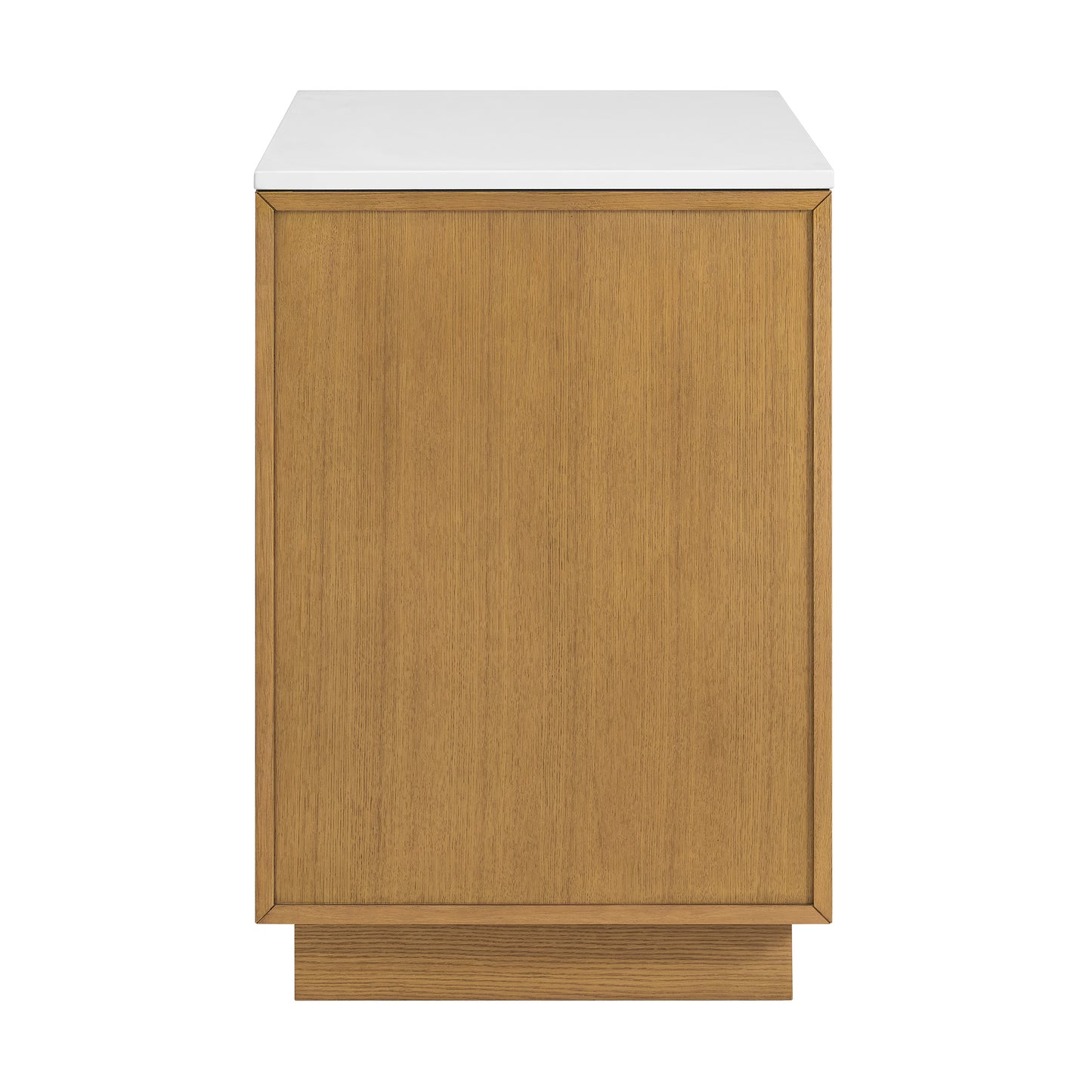 Brookline 36" Kitchen Island in Oak | White Quartz Countertop