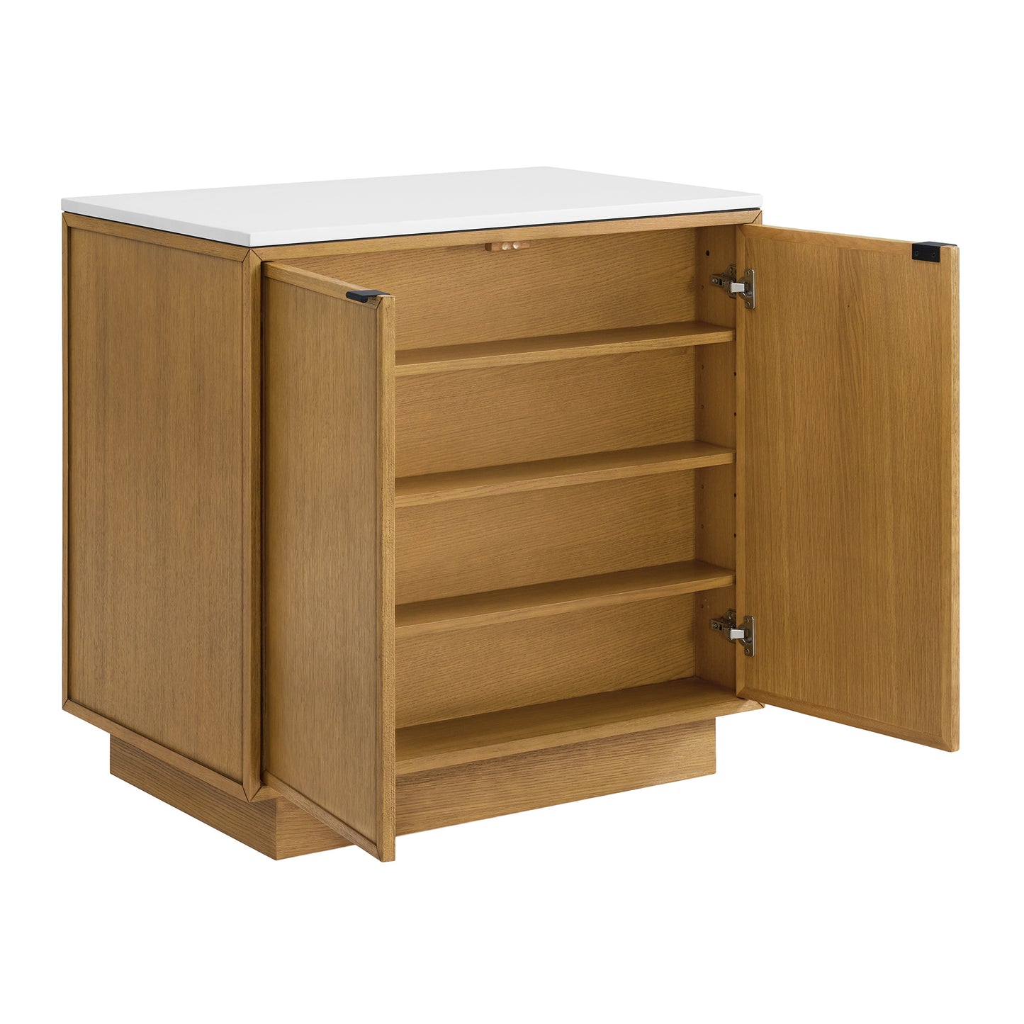 Brookline 36" Kitchen Island in Oak | White Quartz Countertop