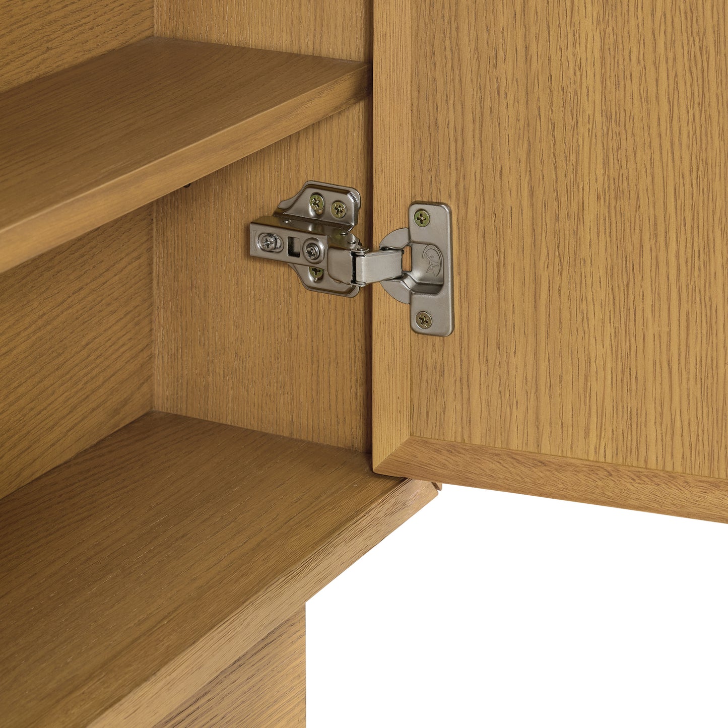 Brookline 36" Kitchen Island in Oak | White Quartz Countertop