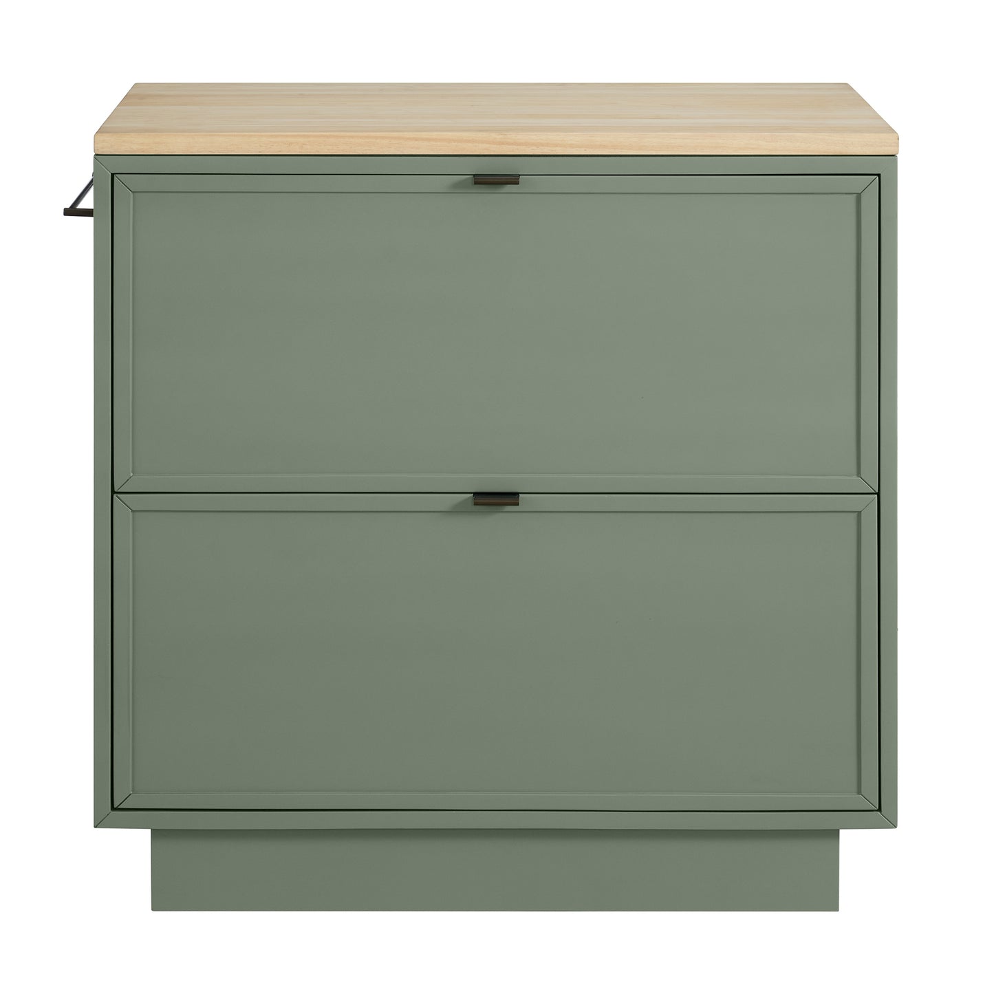 Brookline 36" Kitchen Island in Organic Green | Butcher Block Countertop