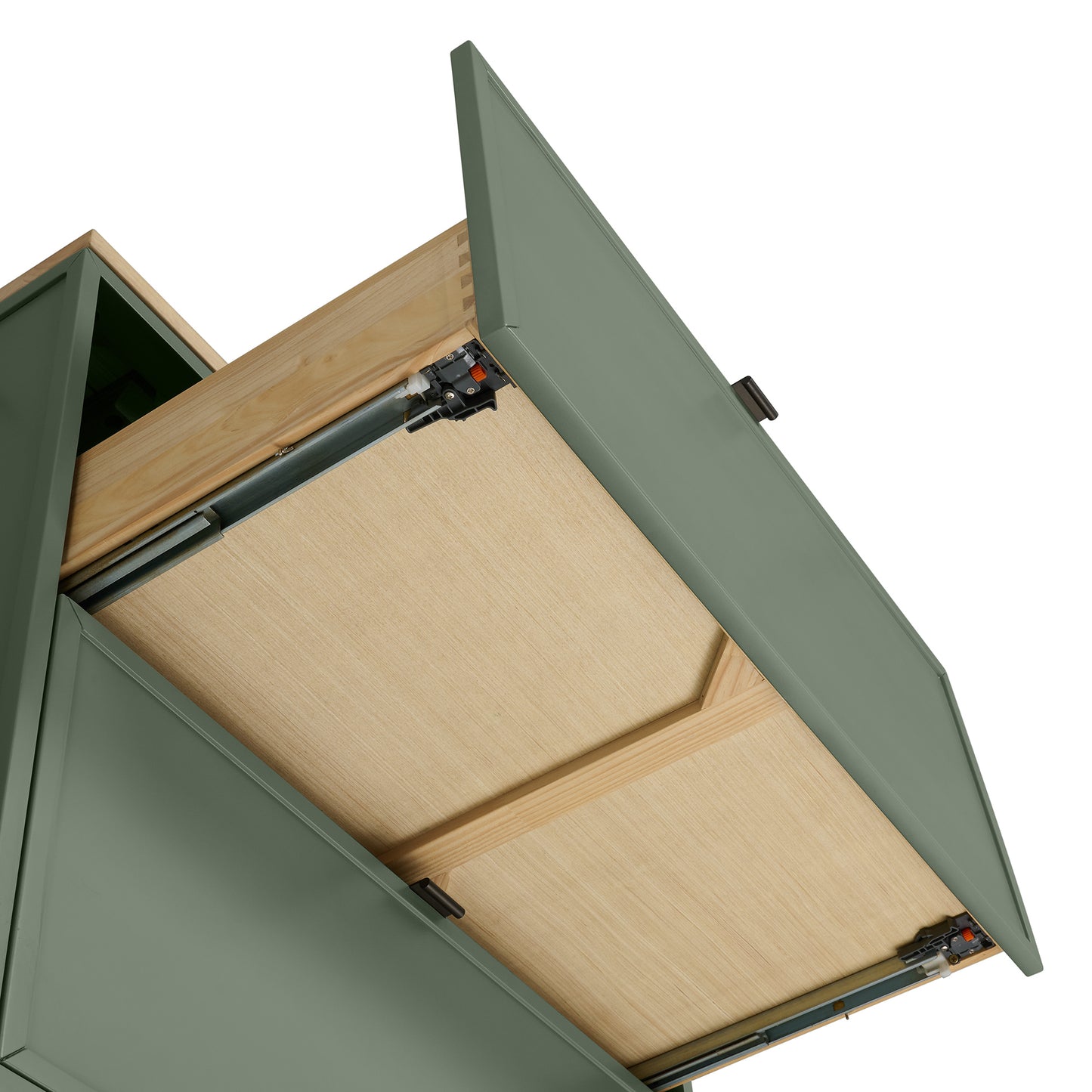 Brookline 36" Kitchen Island in Organic Green | Butcher Block Countertop