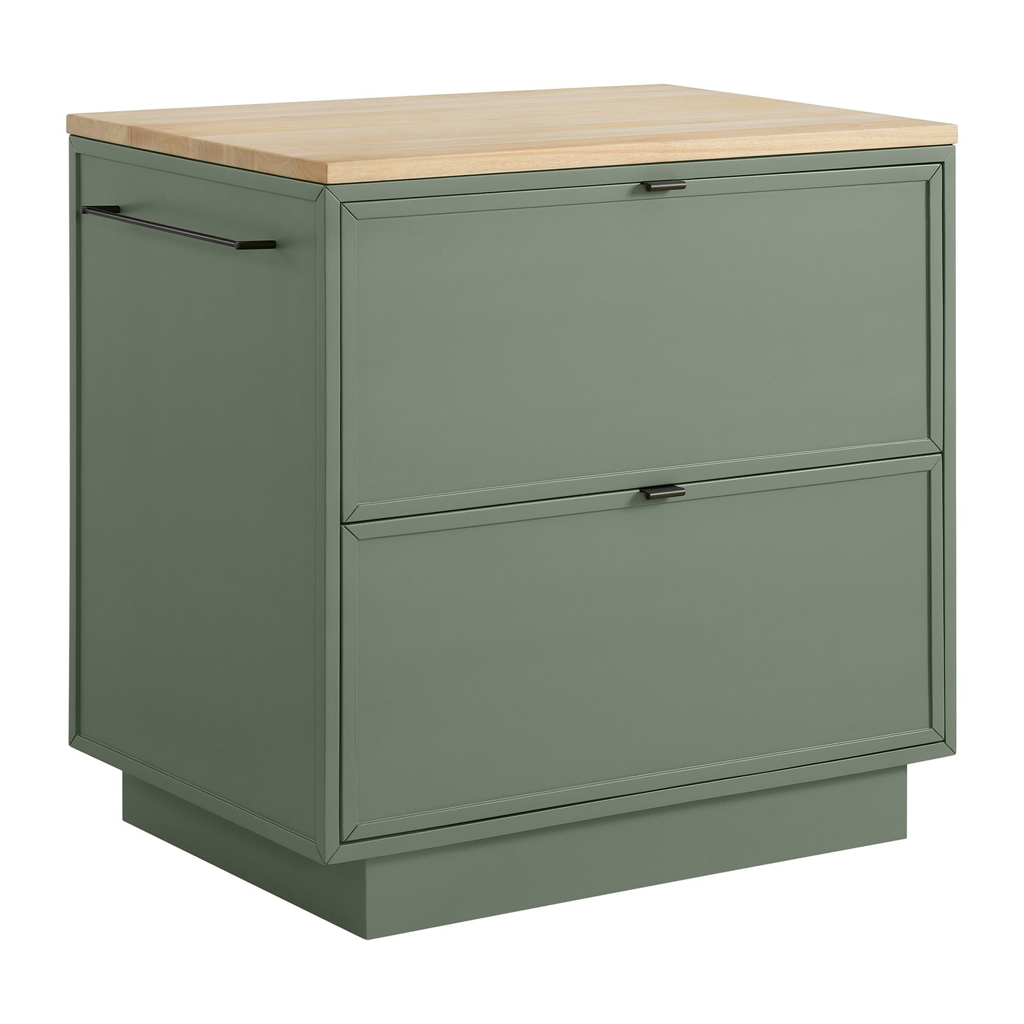 Brookline 36" Kitchen Island in Organic Green | Butcher Block Countertop