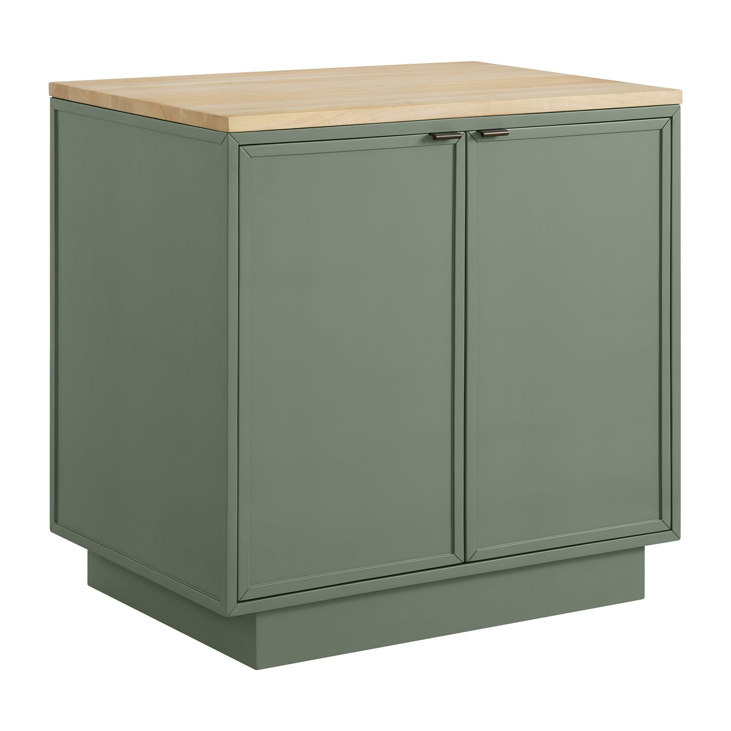 Brookline 36" Kitchen Island in Organic Green | Butcher Block Countertop