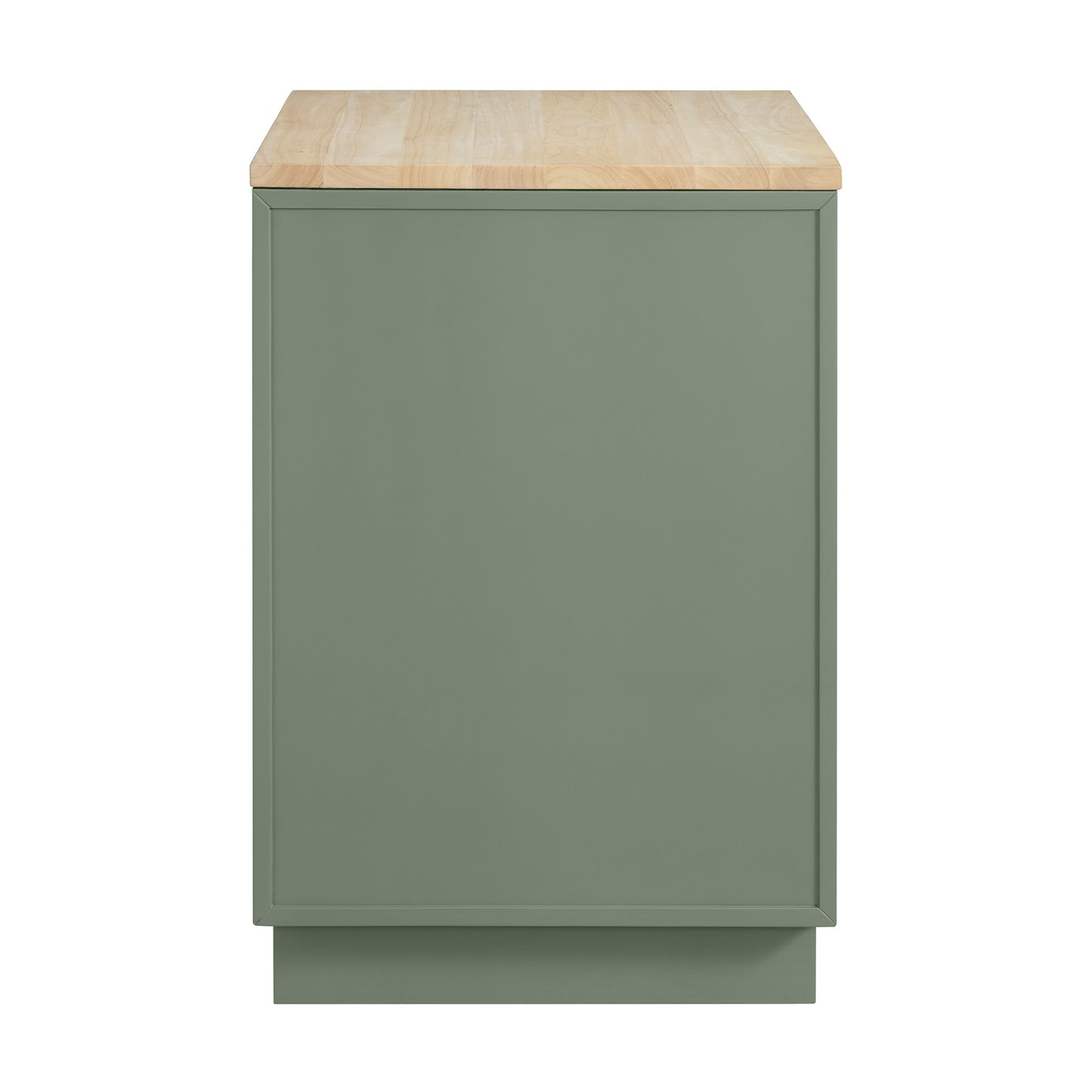 Brookline 36" Kitchen Island in Organic Green | Butcher Block Countertop