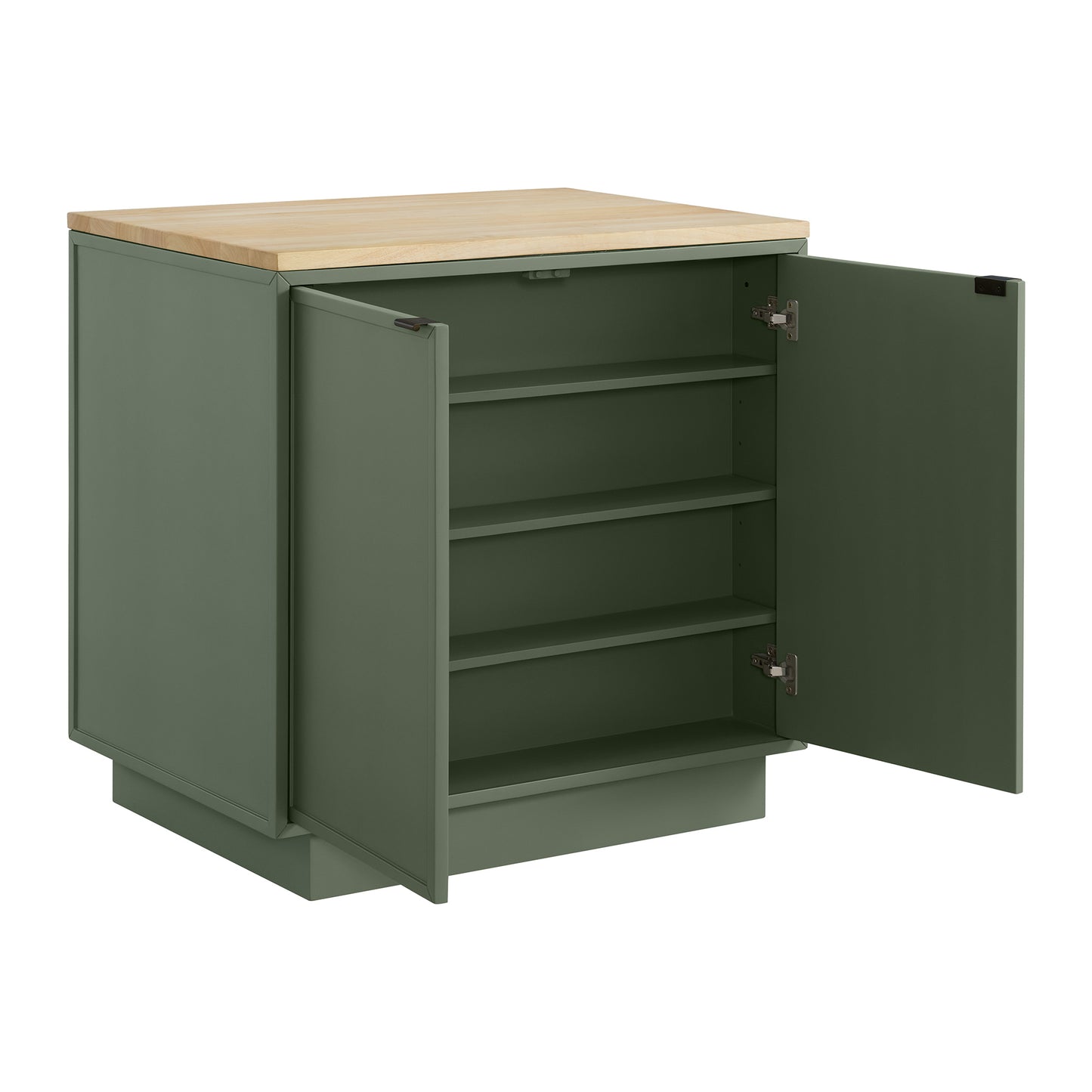 Brookline 36" Kitchen Island in Organic Green | Butcher Block Countertop