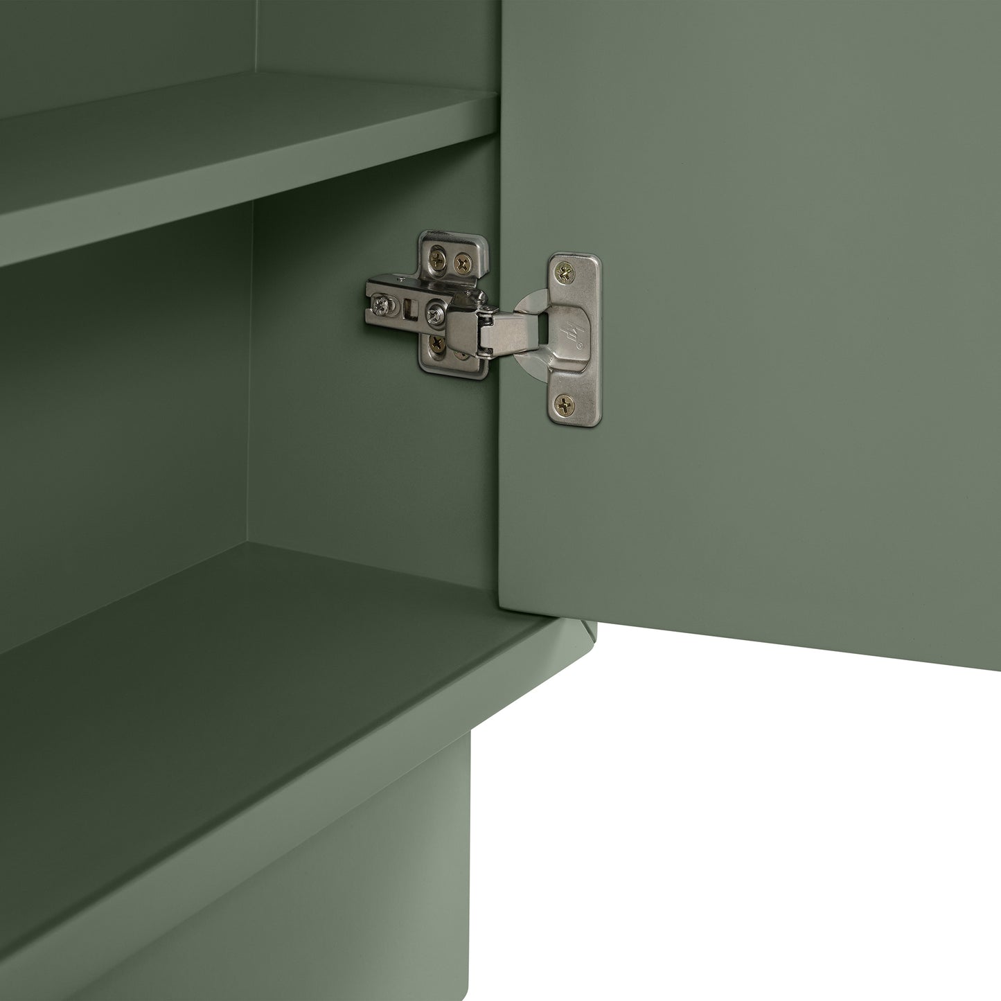 Brookline 36" Kitchen Island in Organic Green | Butcher Block Countertop