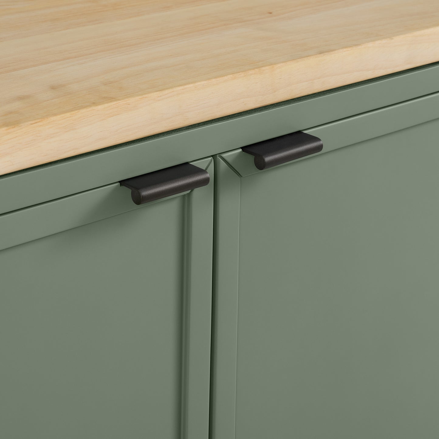 Brookline 36" Kitchen Island in Organic Green | Butcher Block Countertop