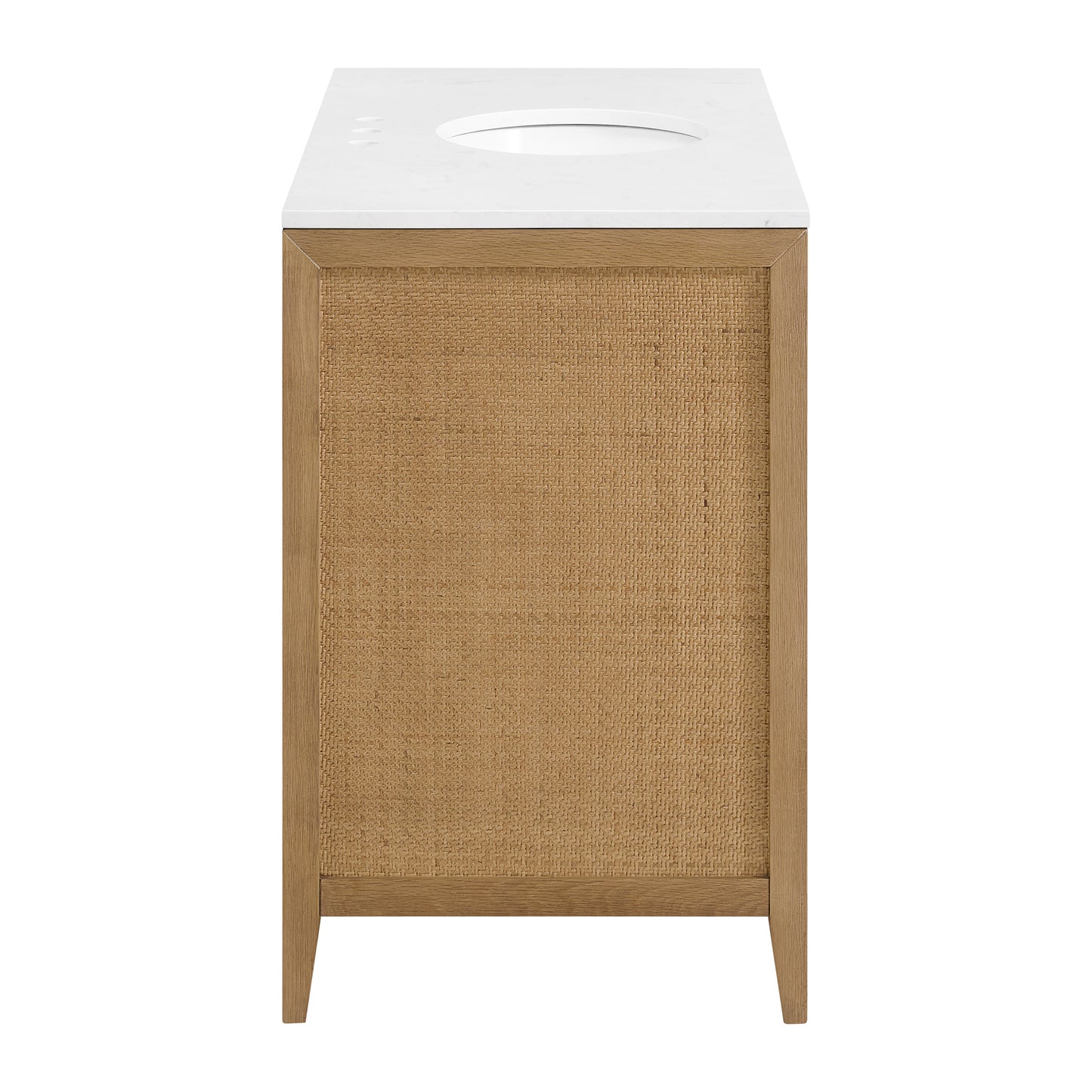 Benita 48" Single Sink Bathroom Vanity in Rattan and Oak | Cultured Marble Countertop