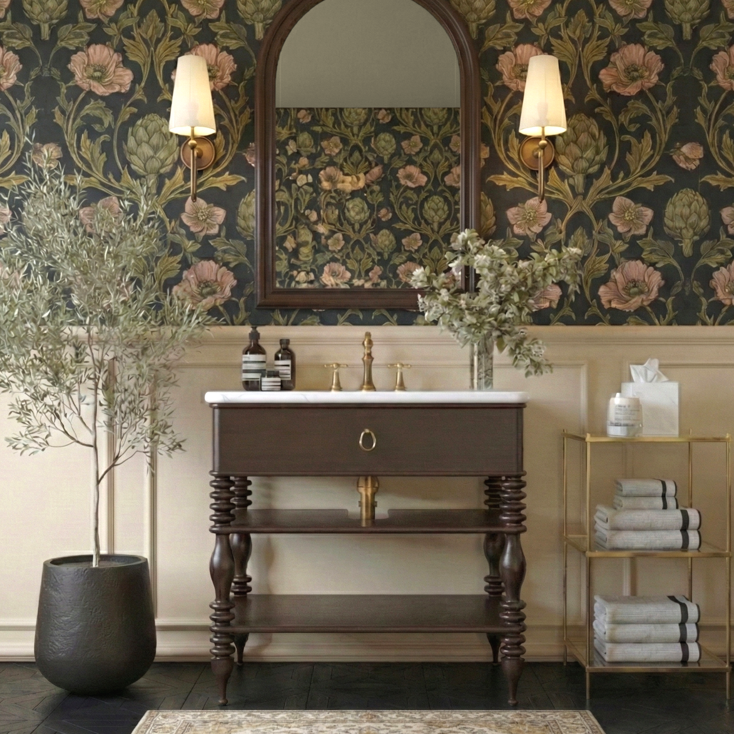 Chantilly 36" Single Sink Bathroom Vanity | Statuario Quartz Countertop